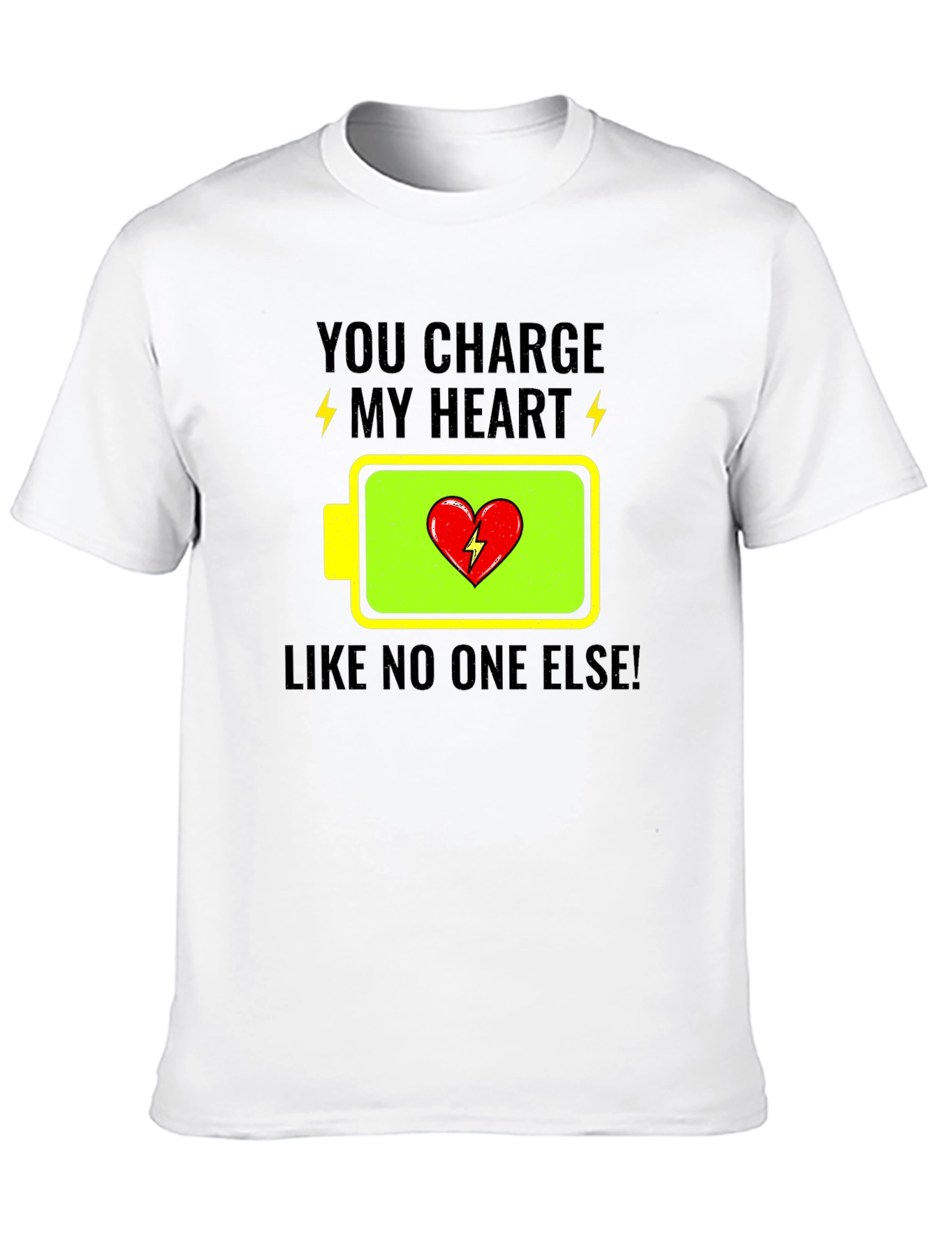 You Charge My Heart Graphic Tee - Black T-Shirt