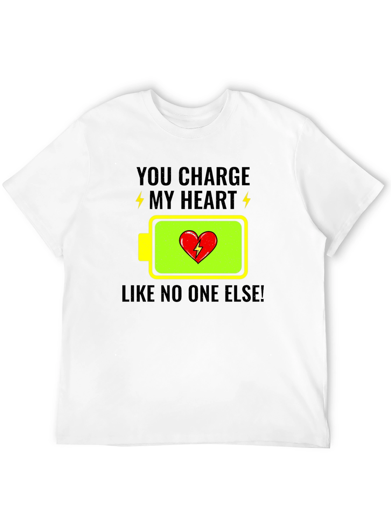 You Charge My Heart Graphic Tee - Black T-Shirt
