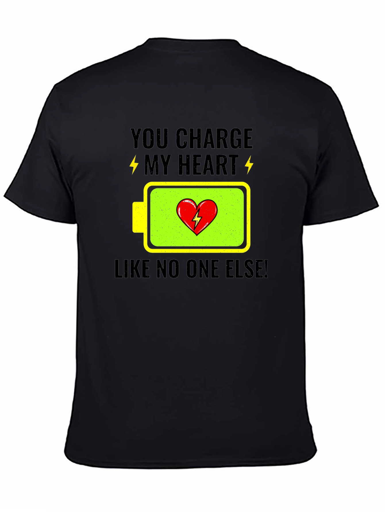 You Charge My Heart Graphic Tee - Black T-Shirt