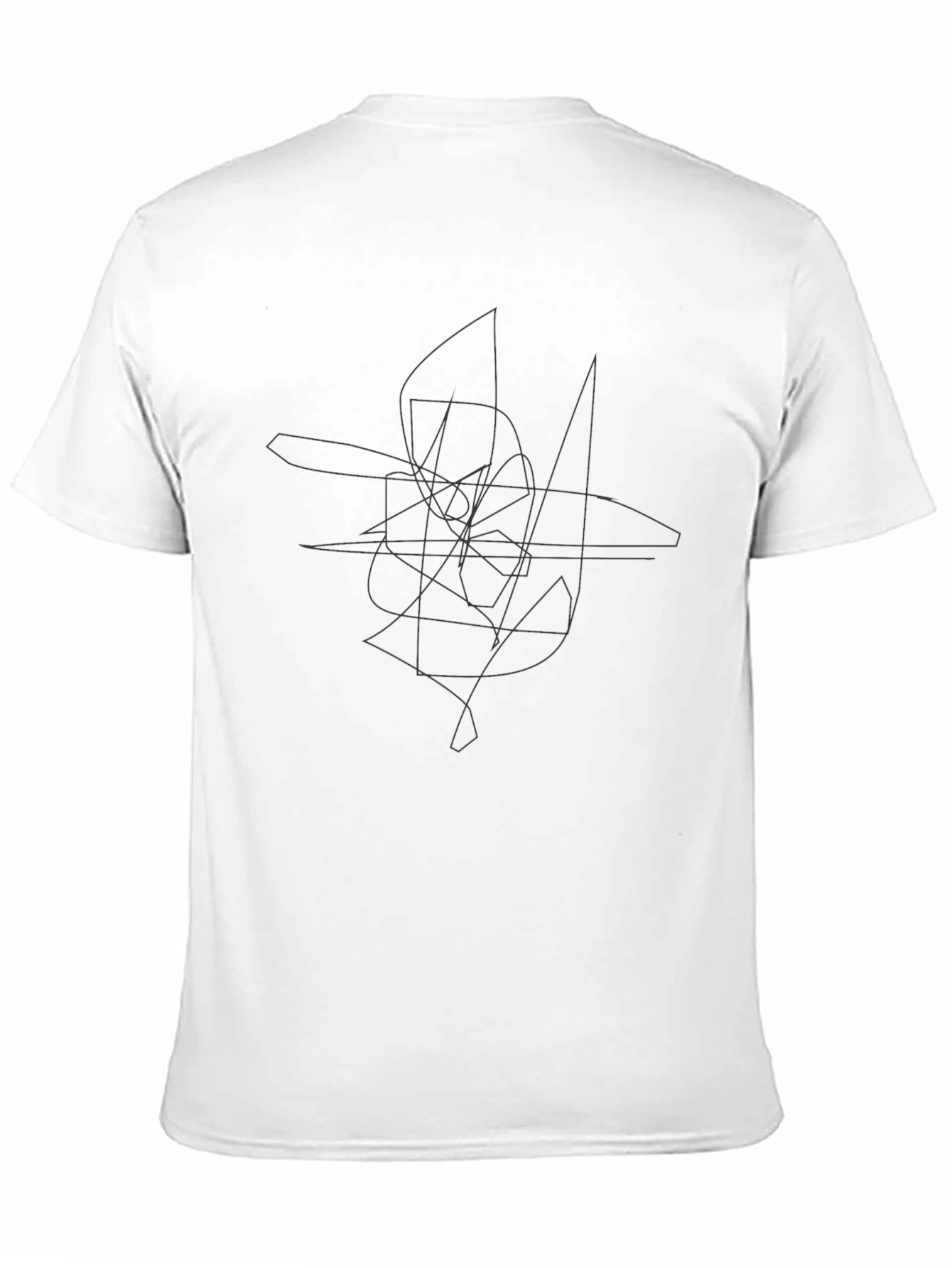 Abstract Line Art Black T-Shirt - Modern Graphic Tee