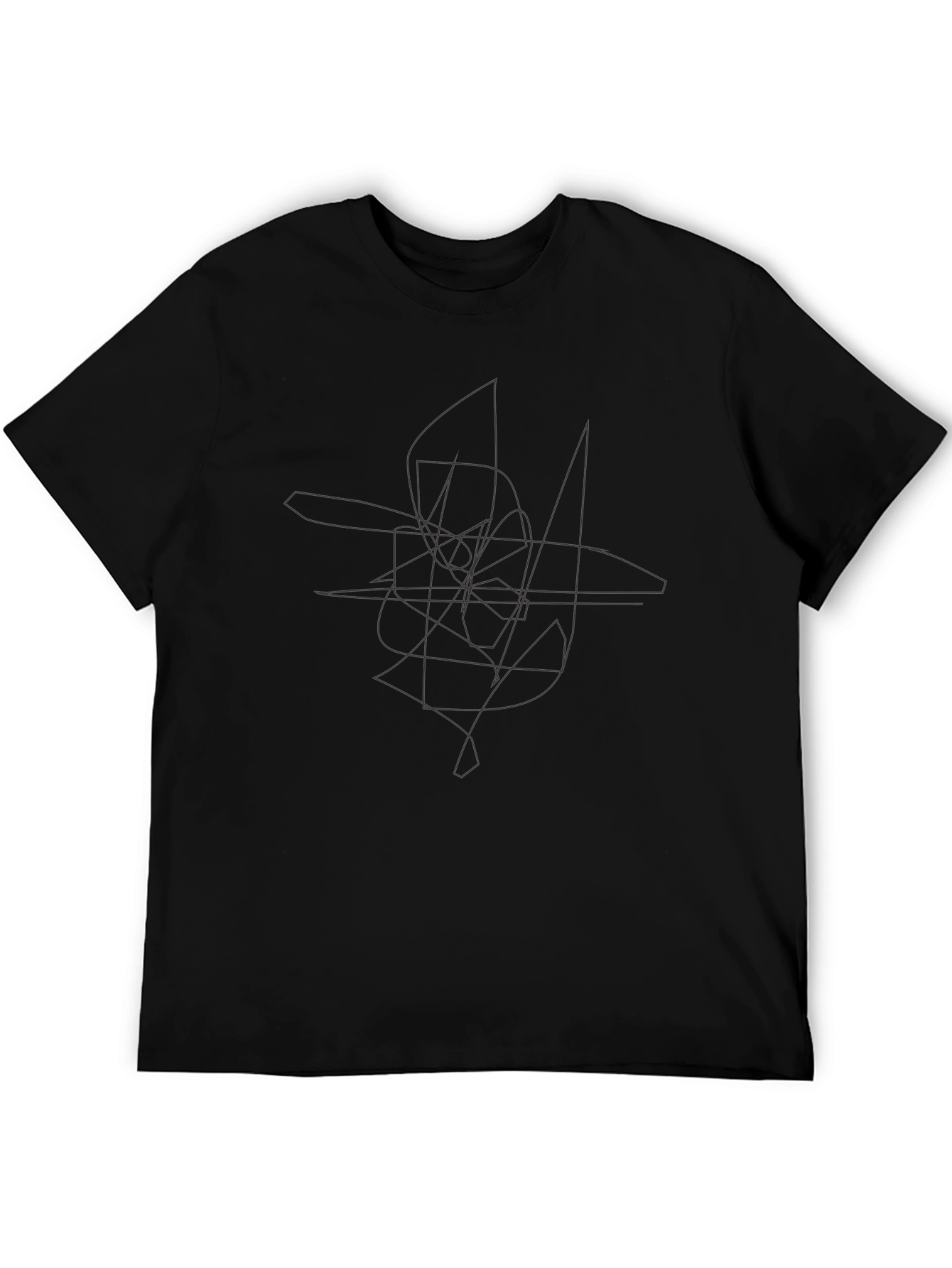 Abstract Line Art Black T-Shirt - Modern Graphic Tee