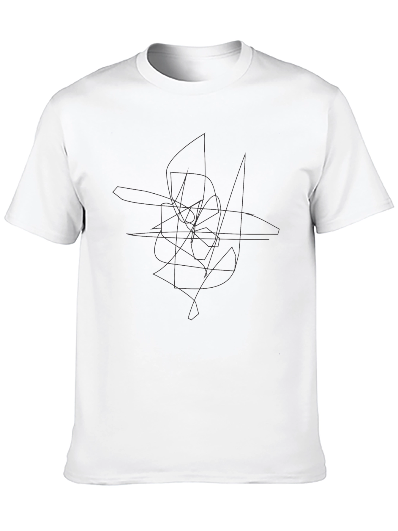 Abstract Line Art Black T-Shirt - Modern Graphic Tee
