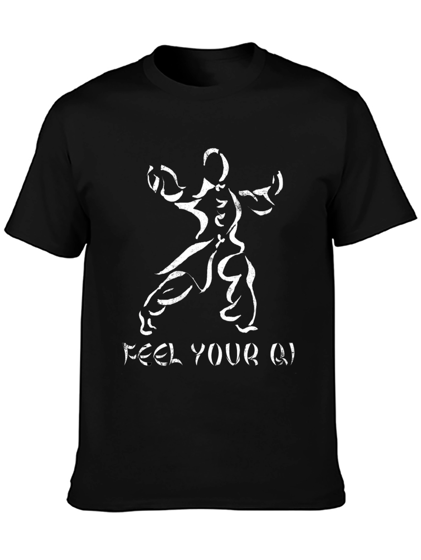 Feel Your Qi Black Graphic T-Shirt