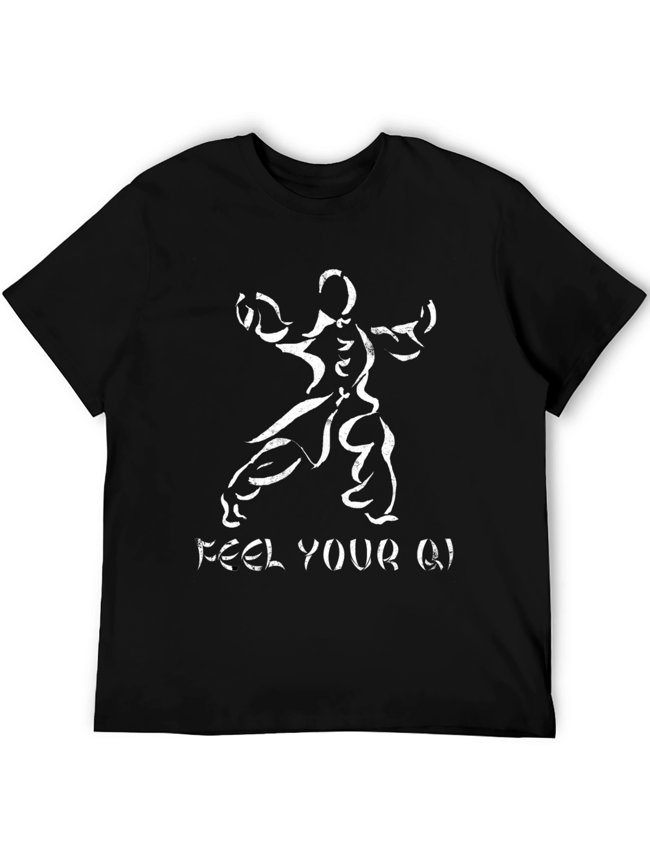 Feel Your Qi Black Graphic T-Shirt