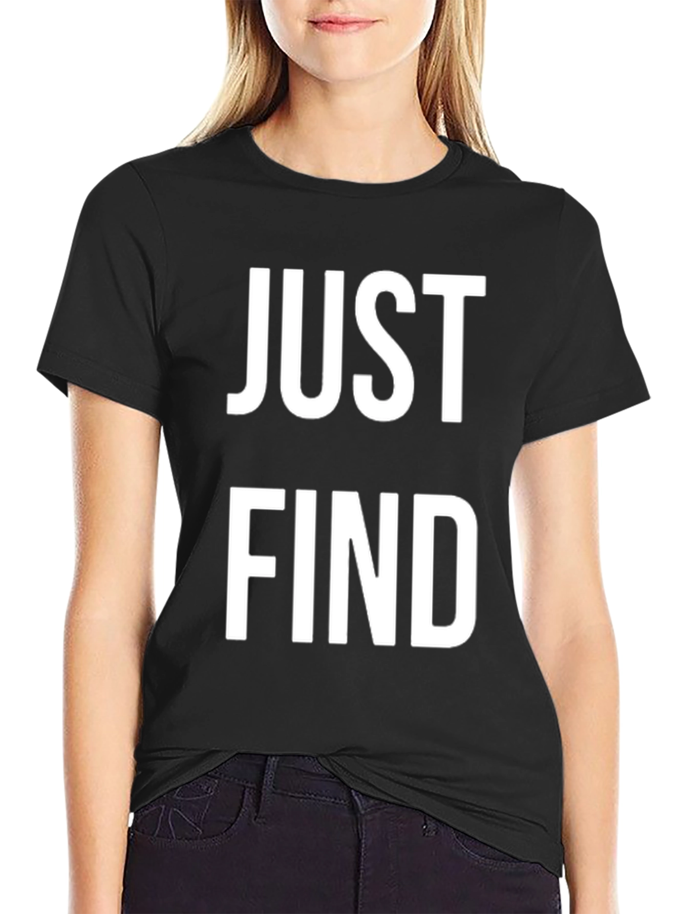 Just Find T-Shirt - Black Cotton Blend
