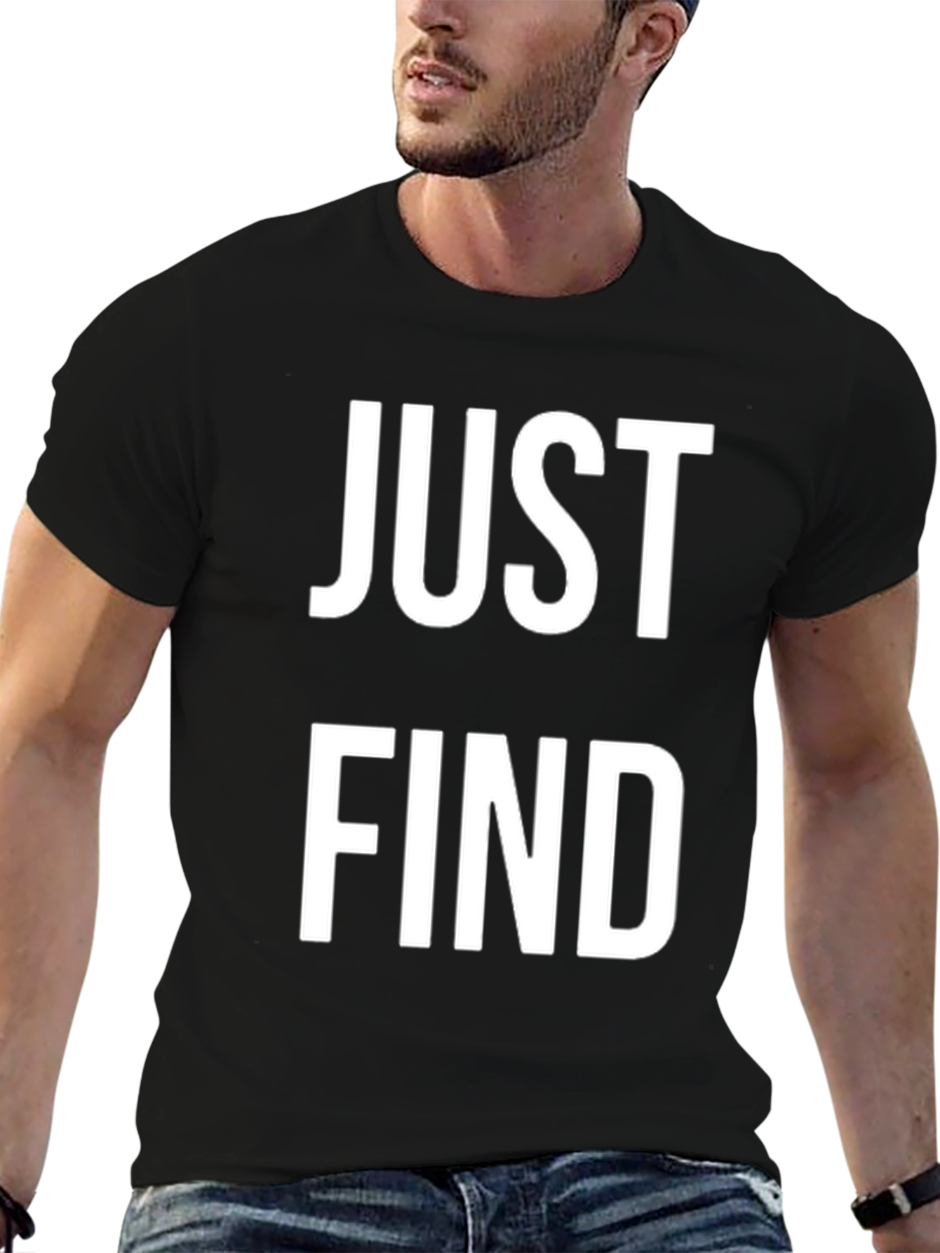 Just Find T-Shirt - Black Cotton Blend