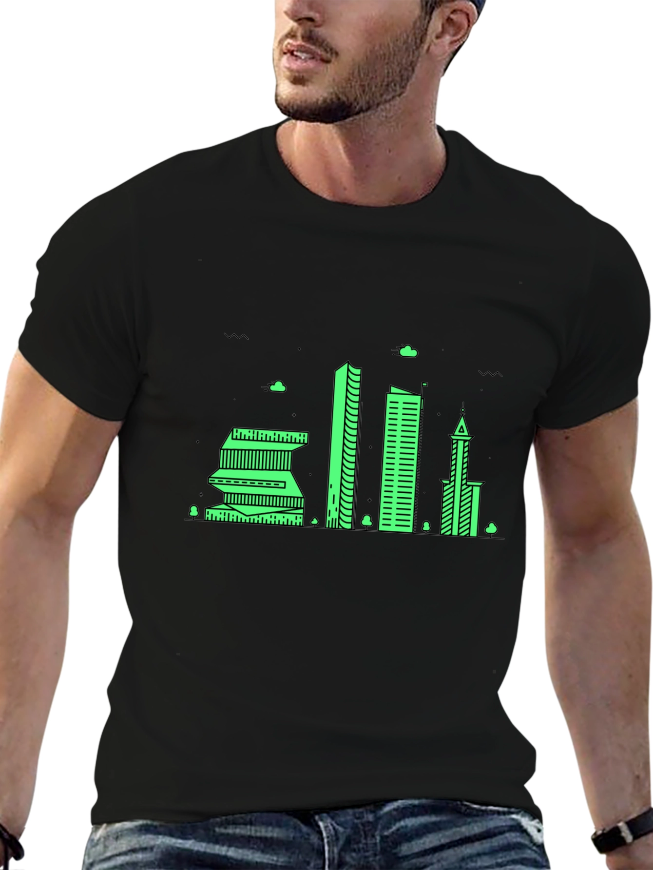 Cityscape Graphic Tee - Modern Urban Design
