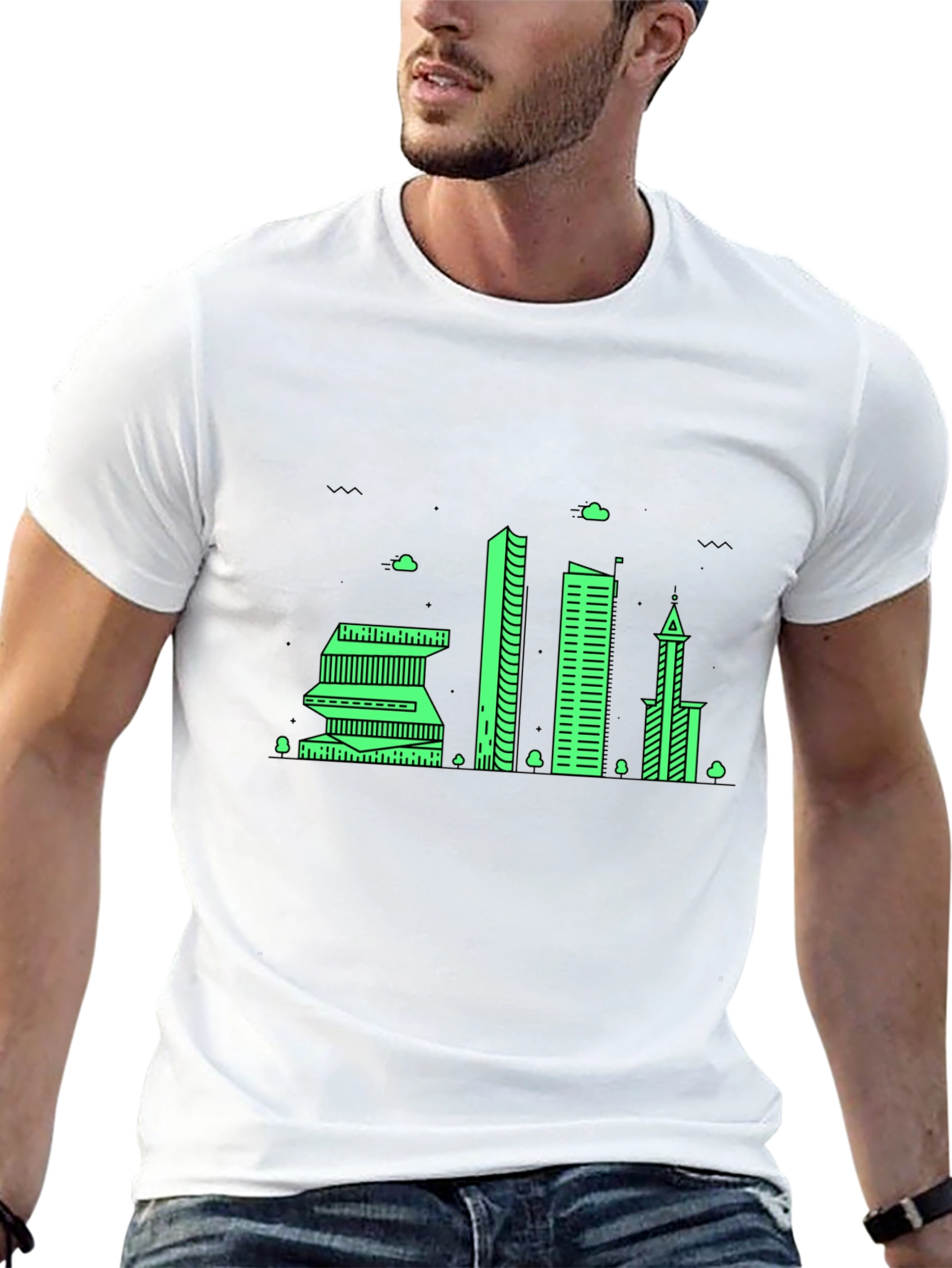 Cityscape Graphic Tee - Modern Urban Design