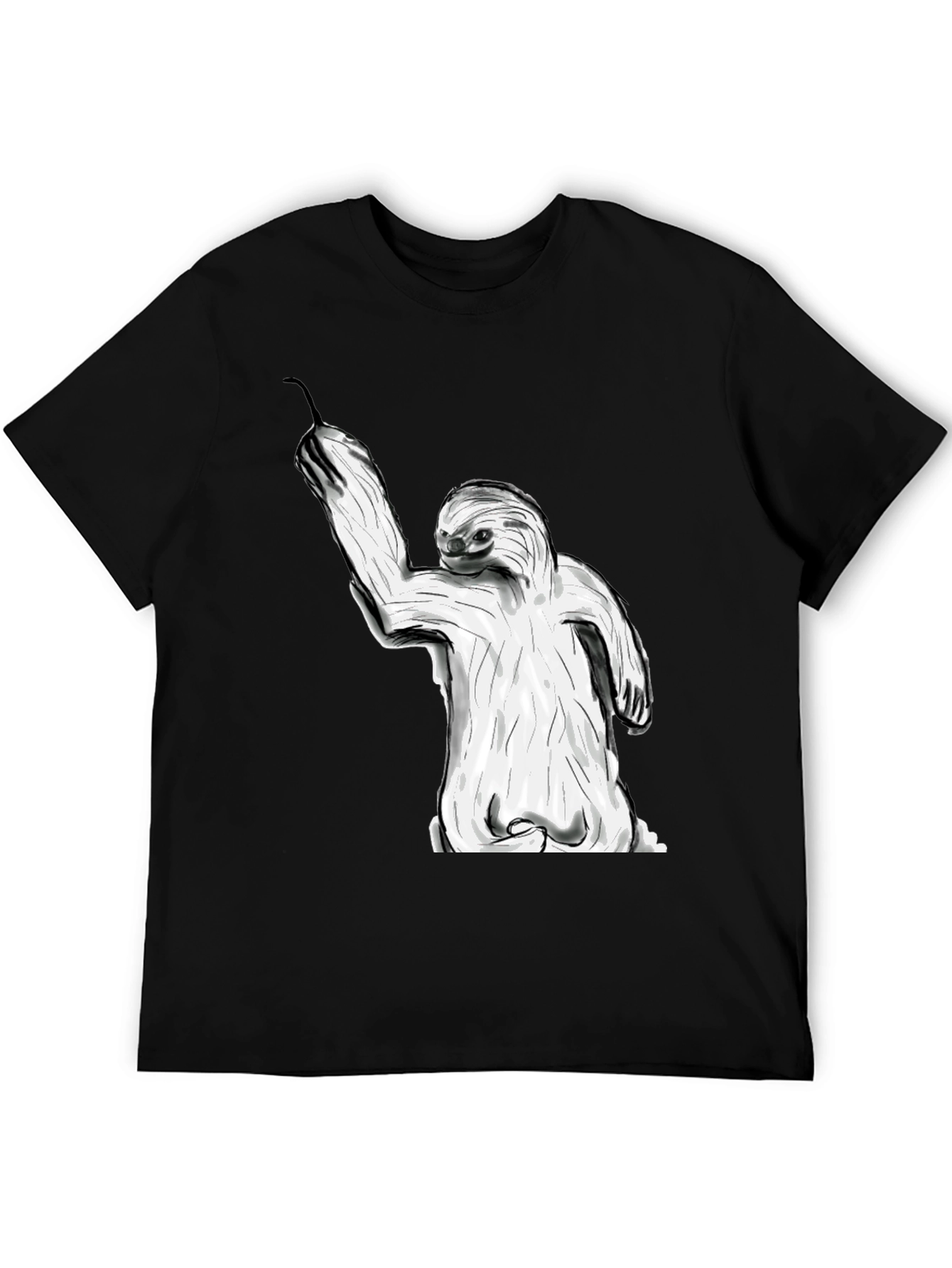 Sloth Graphic Tee - Black Casual Style