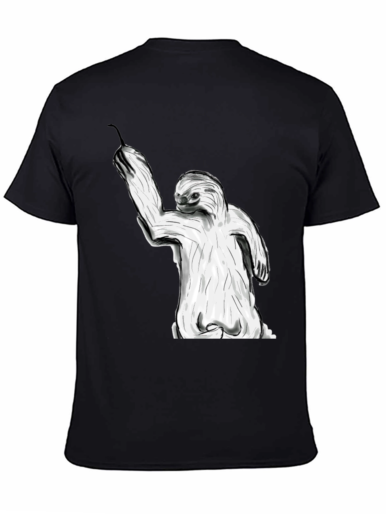 Sloth Graphic Tee - Black Casual Style