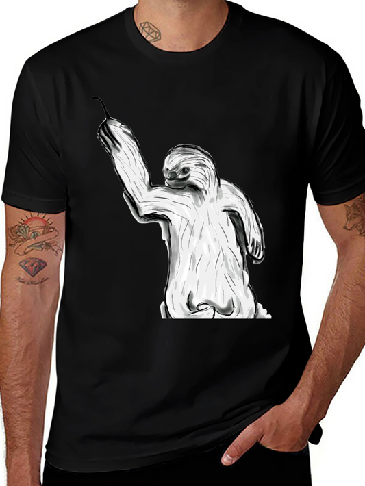 Sloth Graphic Tee - Black Casual Style