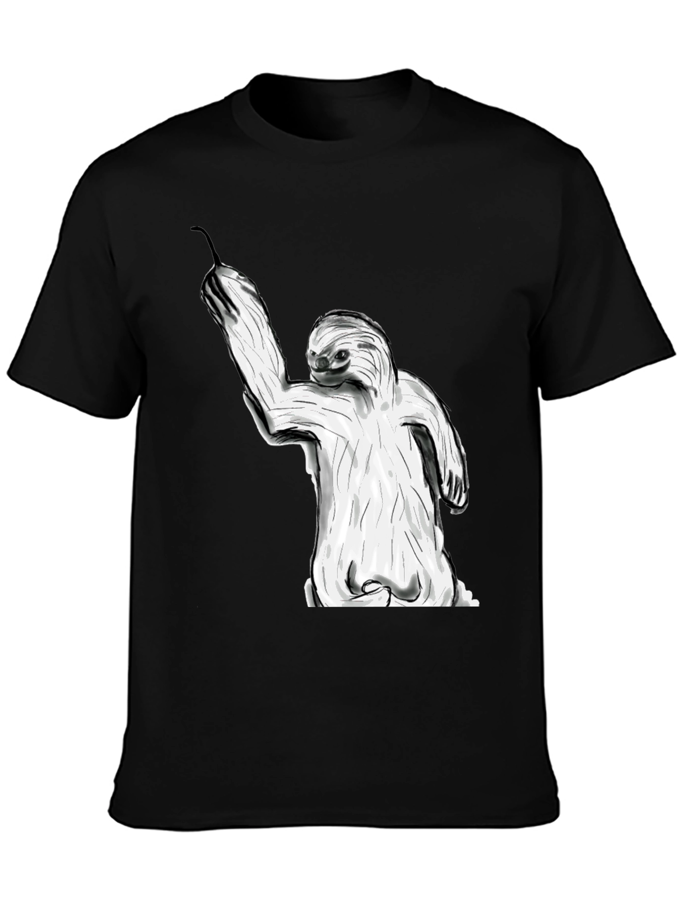Sloth Graphic Tee - Black Casual Style