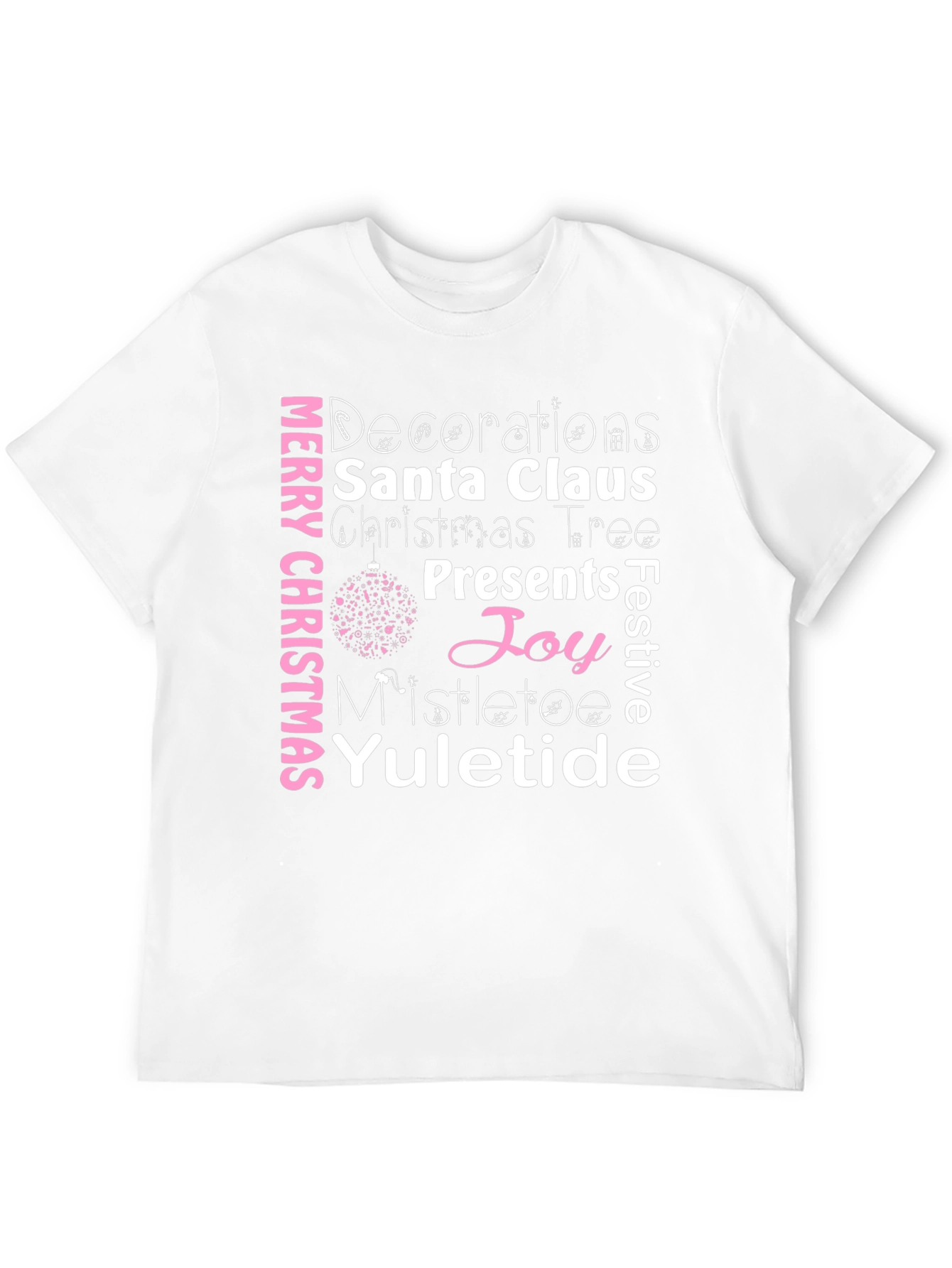 Merry Christmas Word Art Graphic T-Shirt