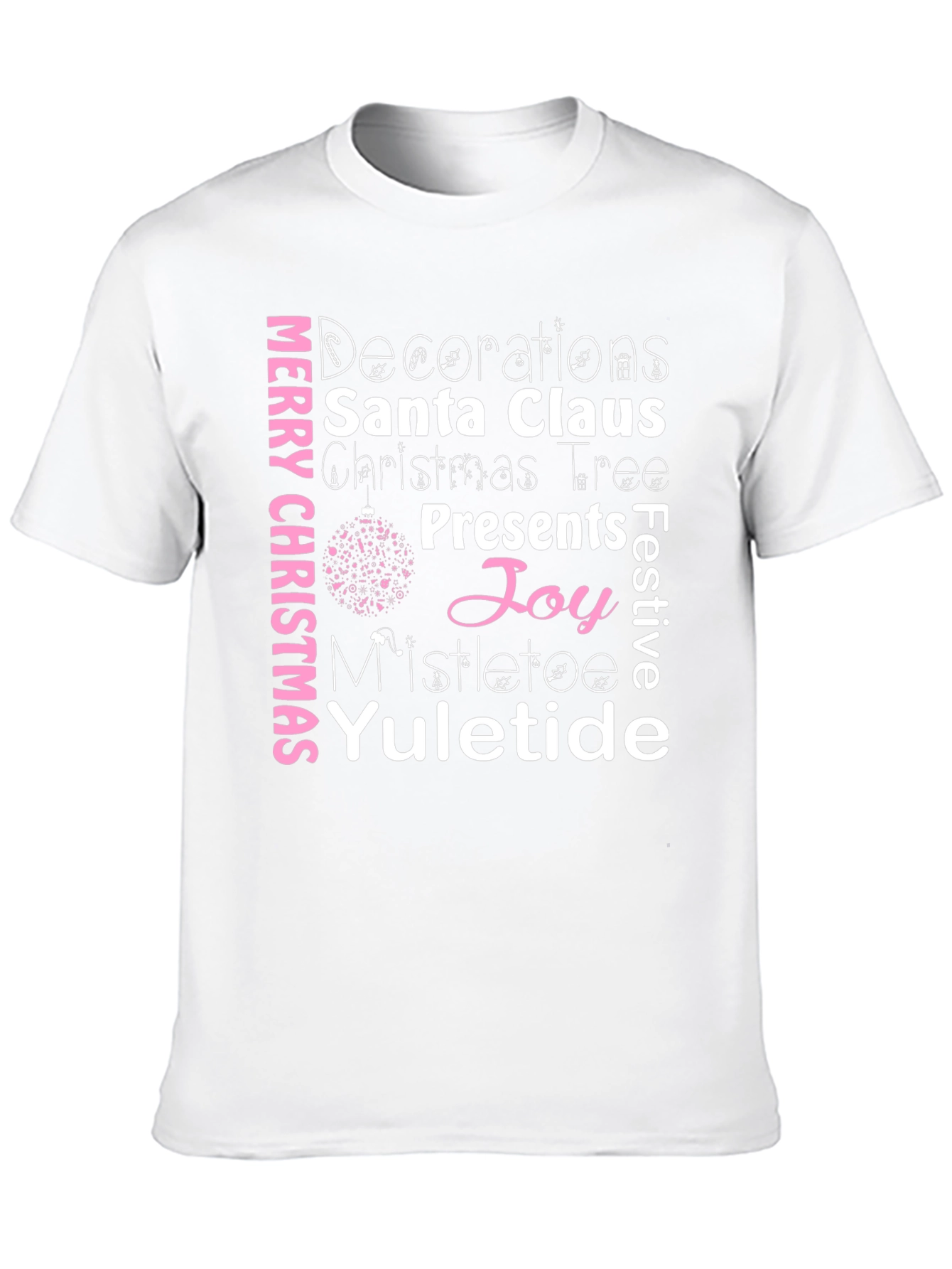 Merry Christmas Word Art Graphic T-Shirt