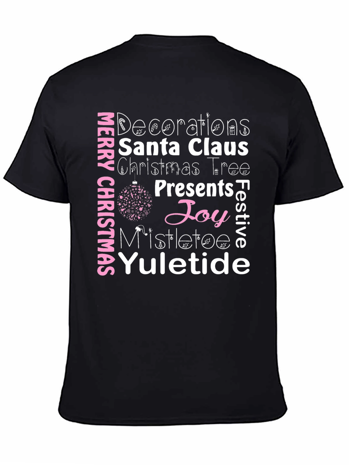 Merry Christmas Word Art Graphic T-Shirt