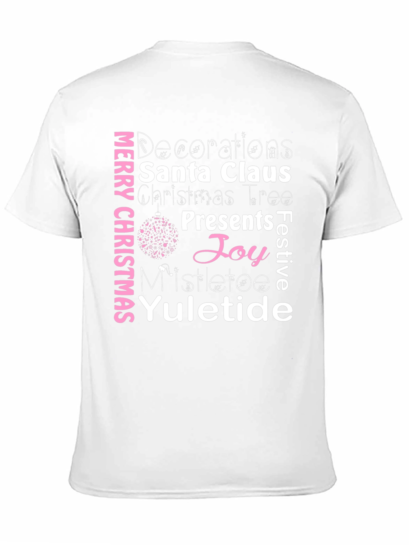 Merry Christmas Word Art Graphic T-Shirt