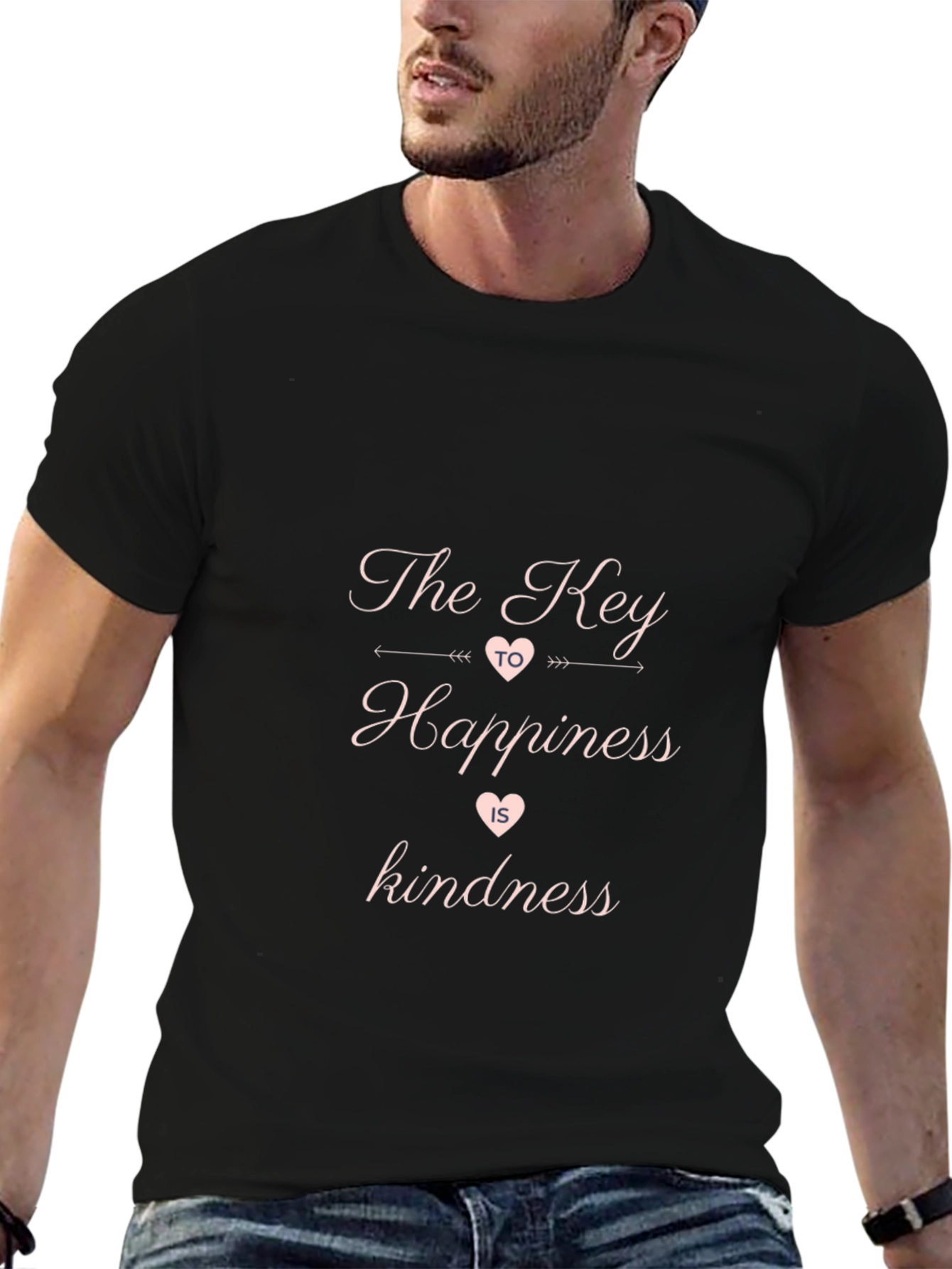 The Key to Happiness Kindness Black Tee