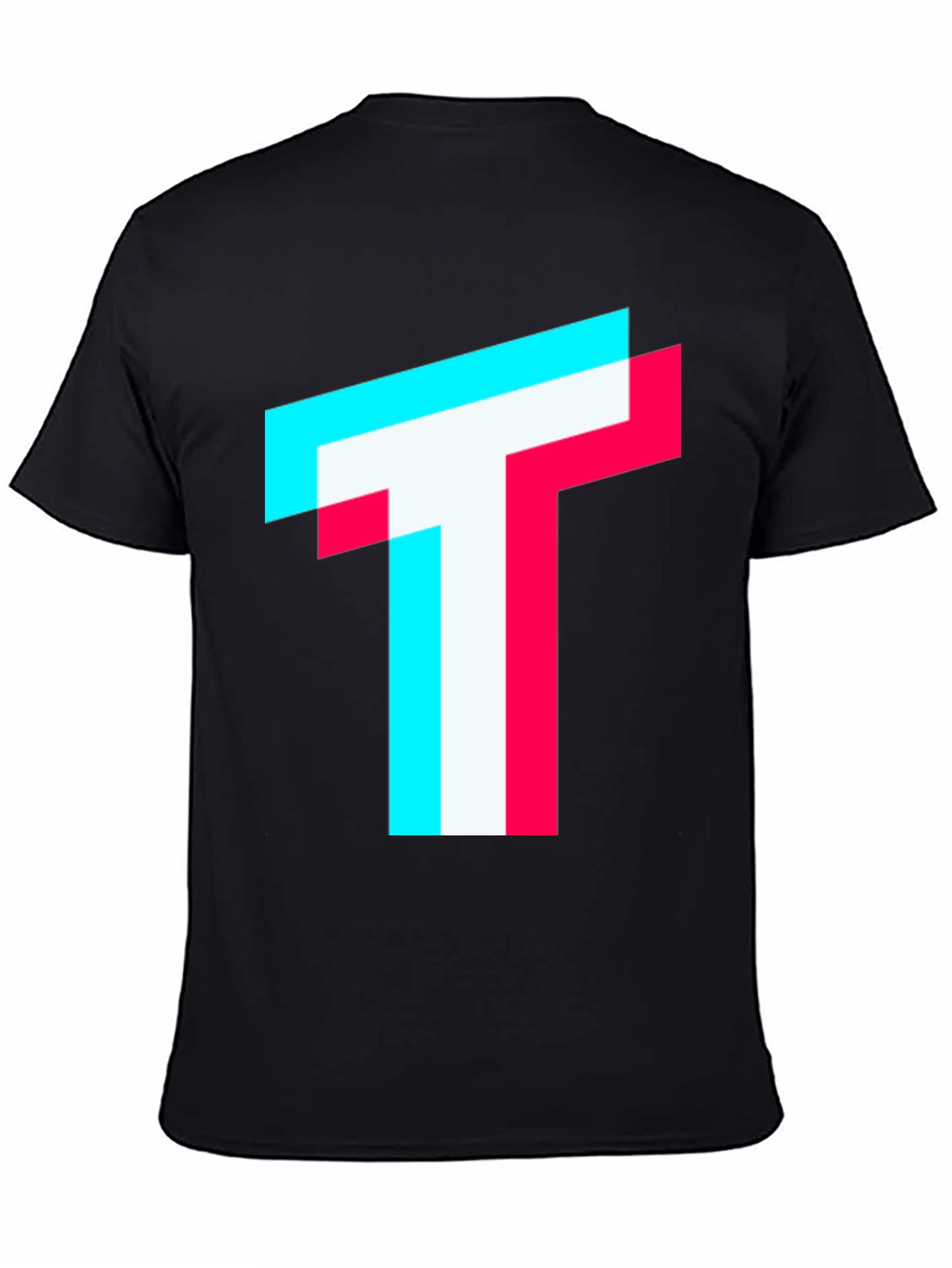 Trendy Glitch T Logo Black T-Shirt