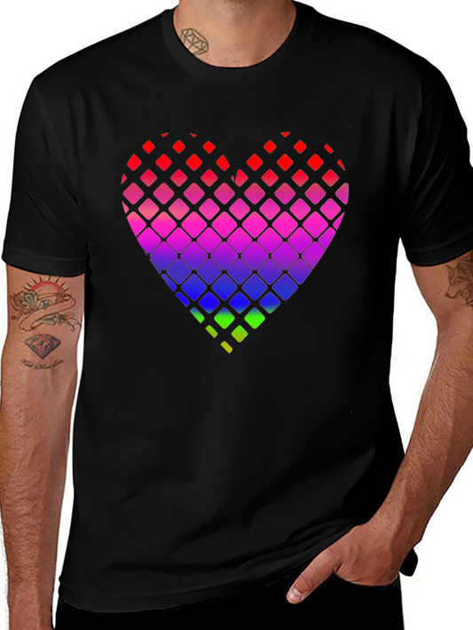 Rainbow Pixel Heart Graphic Tee