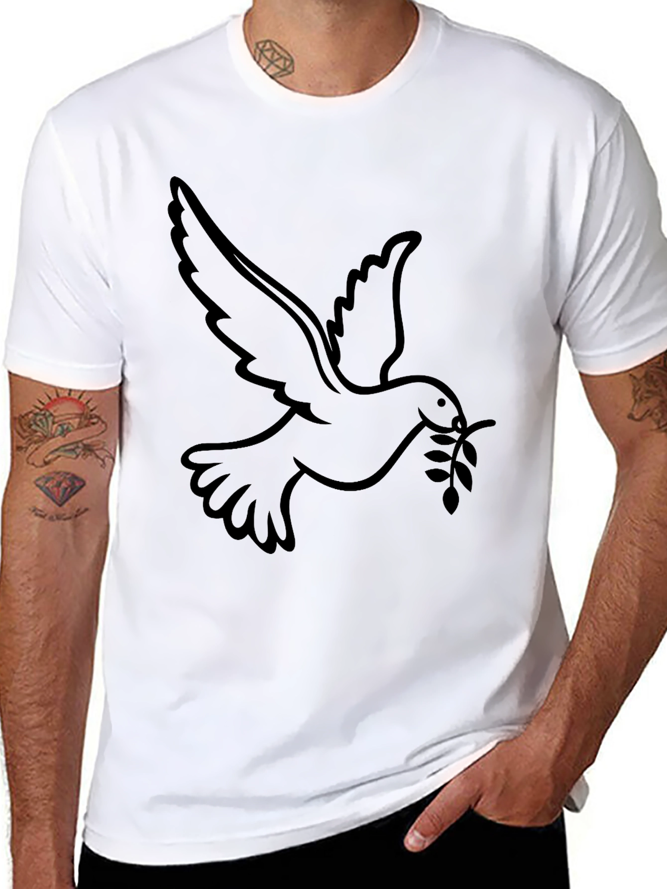 Peace Dove Graphic T-Shirt - Classic Black Tee