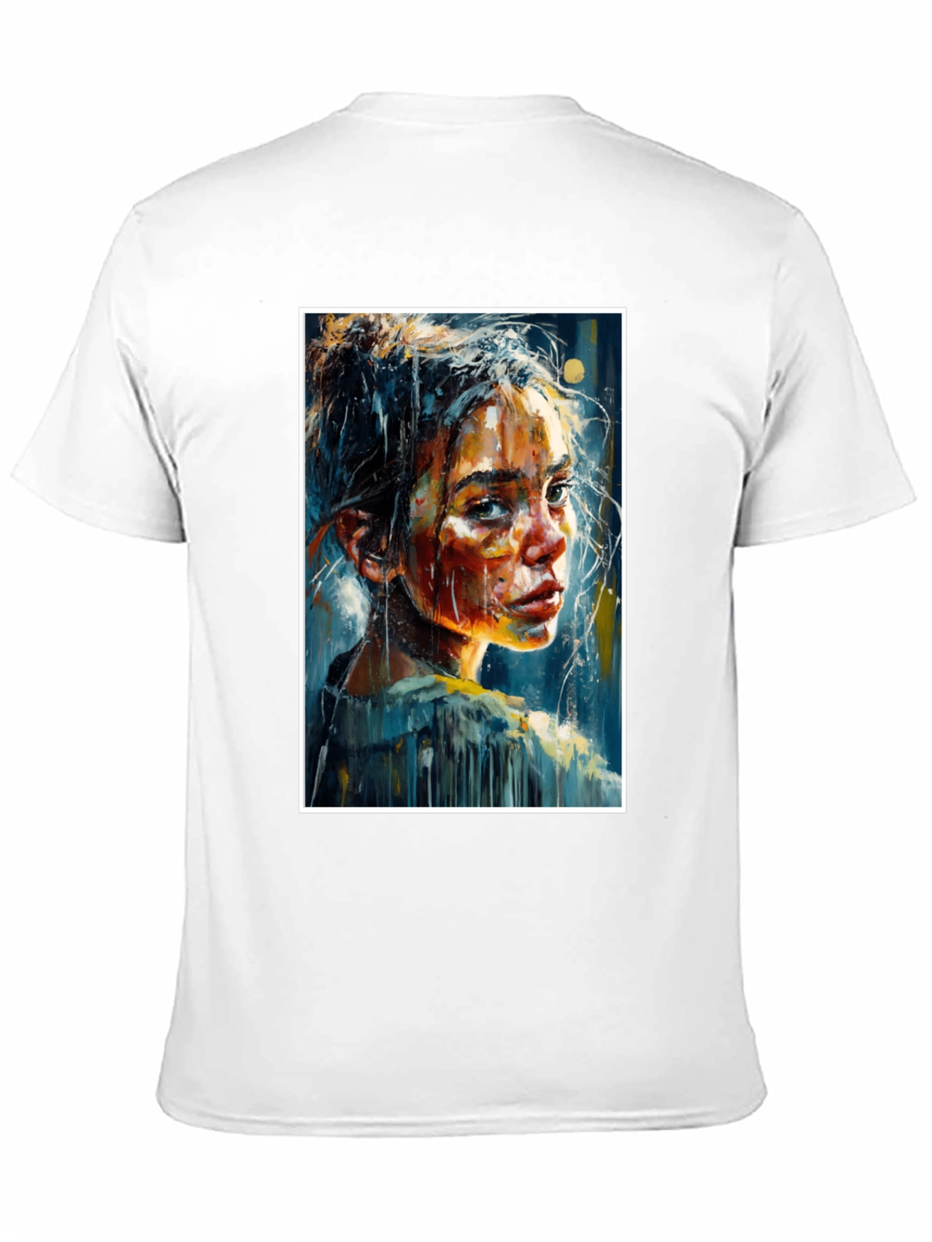 Artistic Portrait Tee - Expressive Brushstroke Design