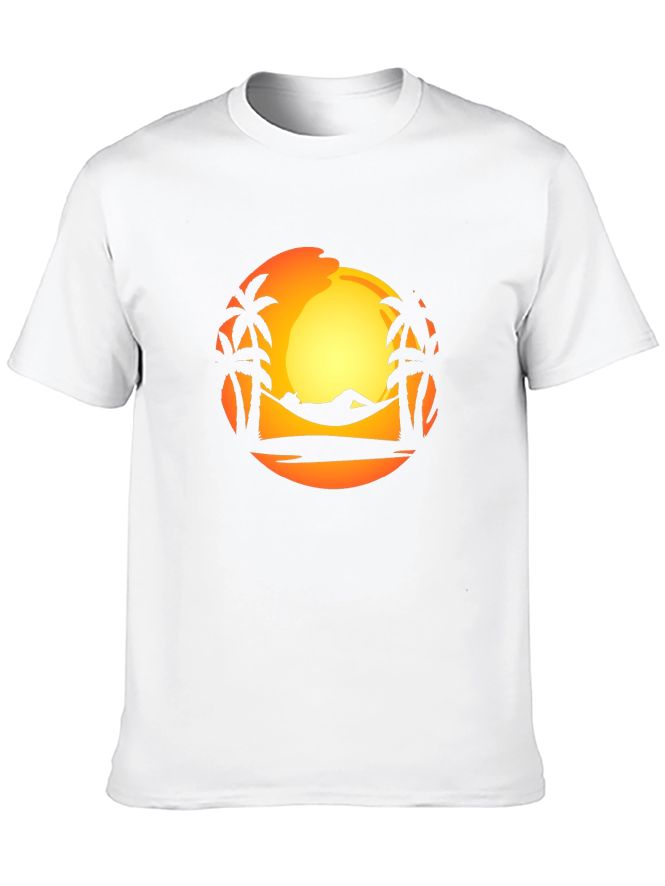 Sunset Palm Tree Hammock Graphic T-Shirt