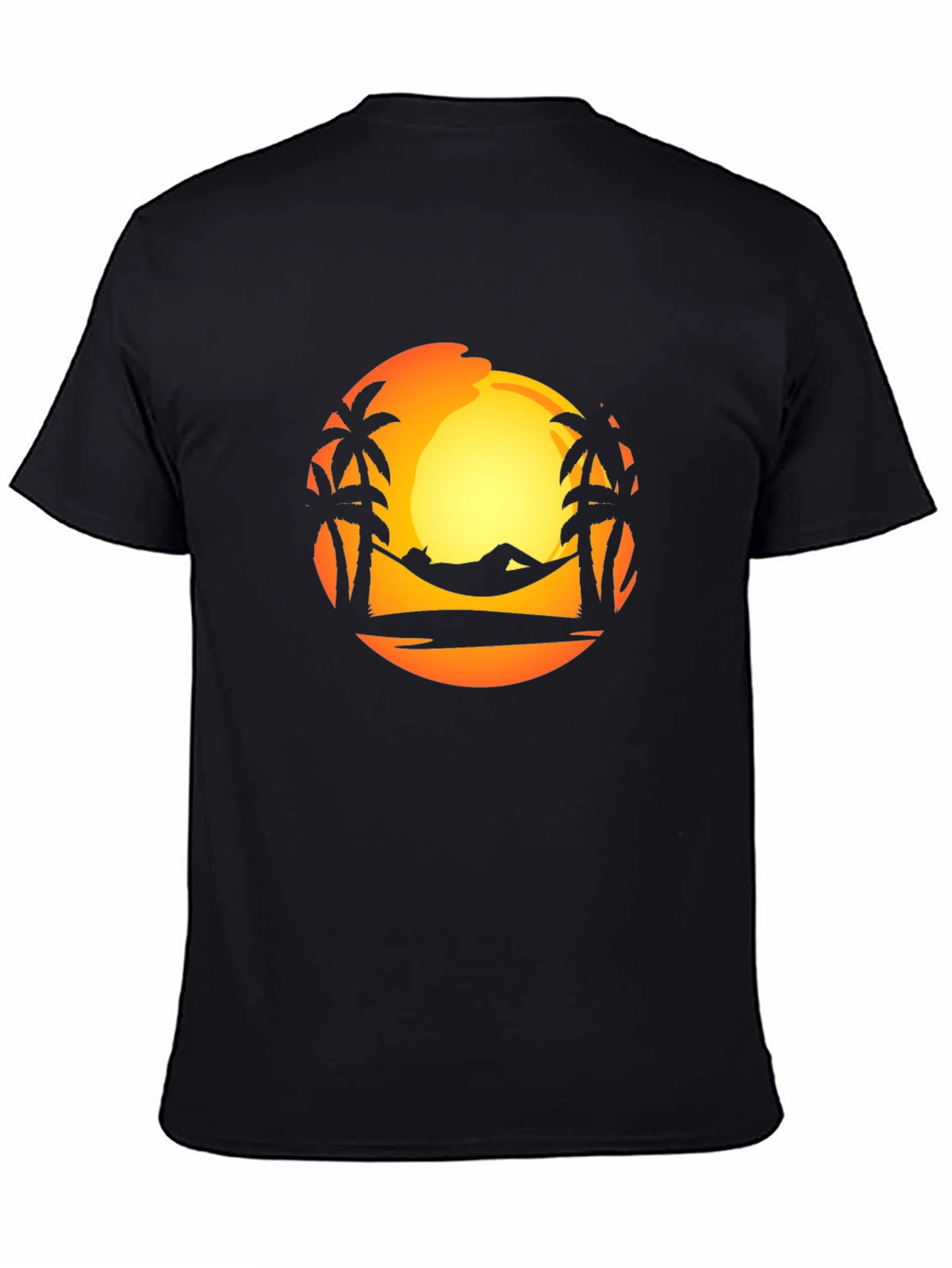 Sunset Palm Tree Hammock Graphic T-Shirt