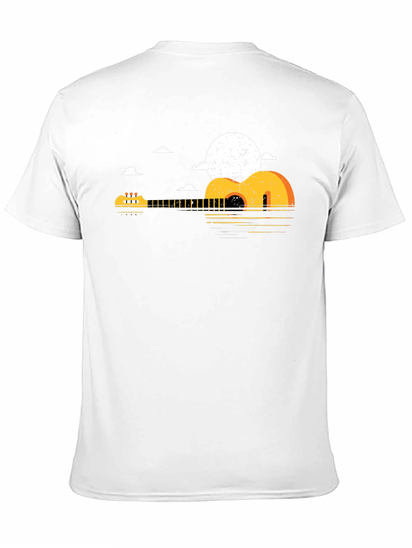 Guitar Sunset Graphic Tee - Black Cotton T-Shirt