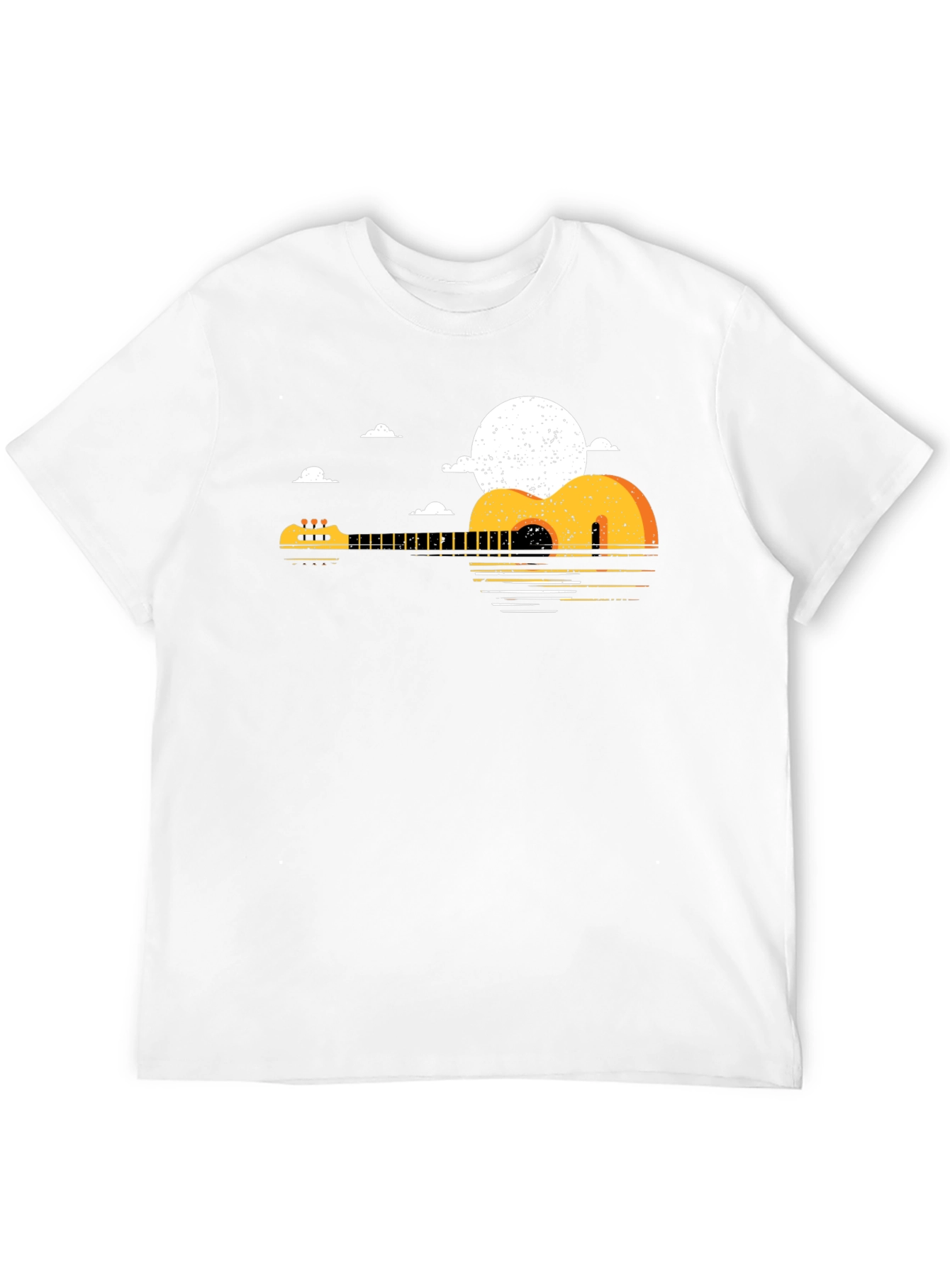 Guitar Sunset Graphic Tee - Black Cotton T-Shirt