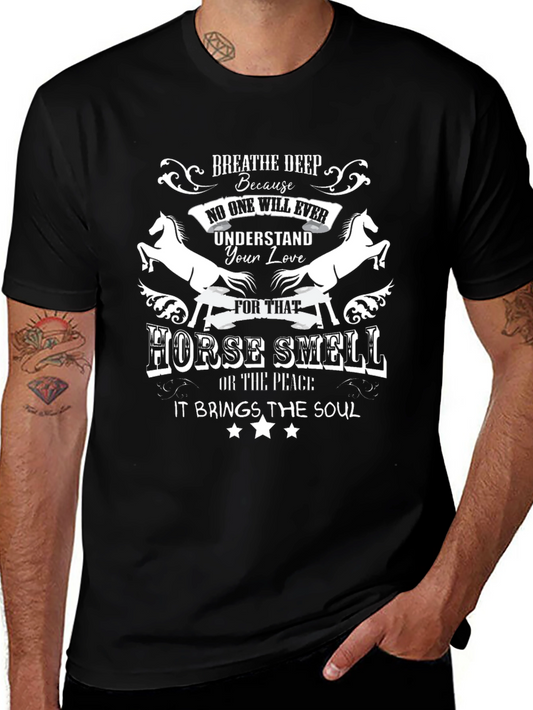 Horse Lover Black T-Shirt - Horse Smell Design