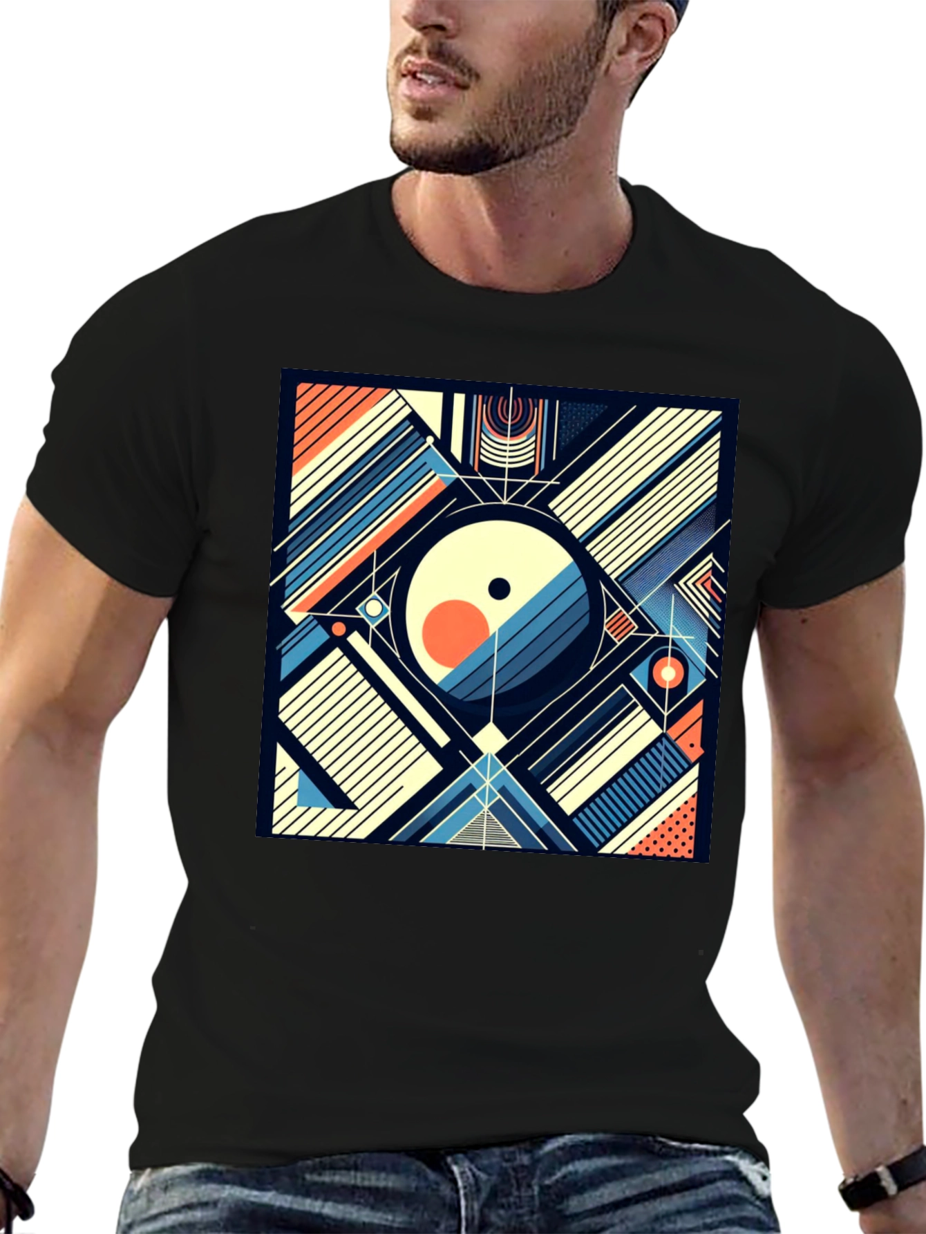 Abstract Geometric Art T-Shirt - Modern Design