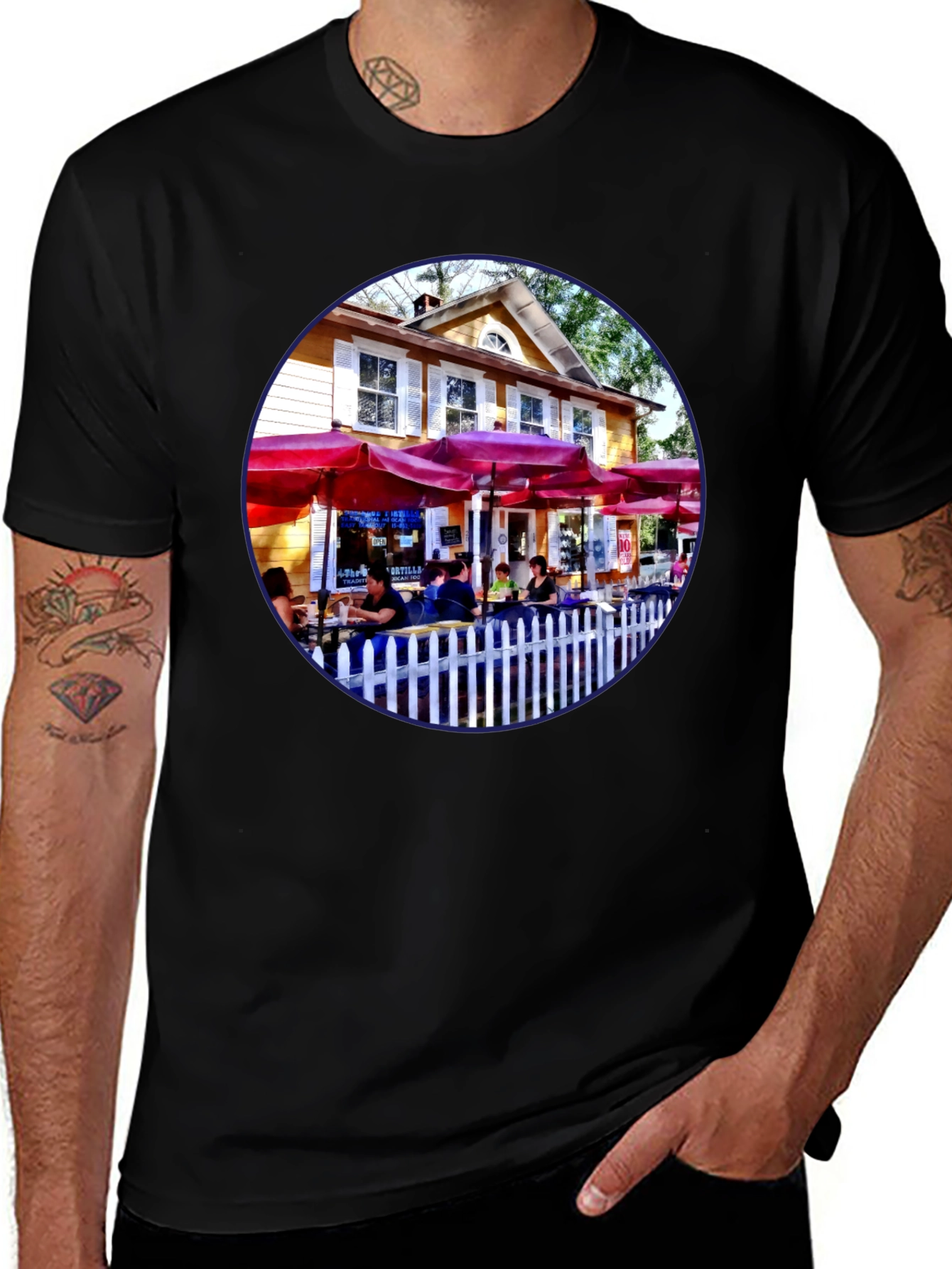 Restaurant Patio Graphic Tee - Black
