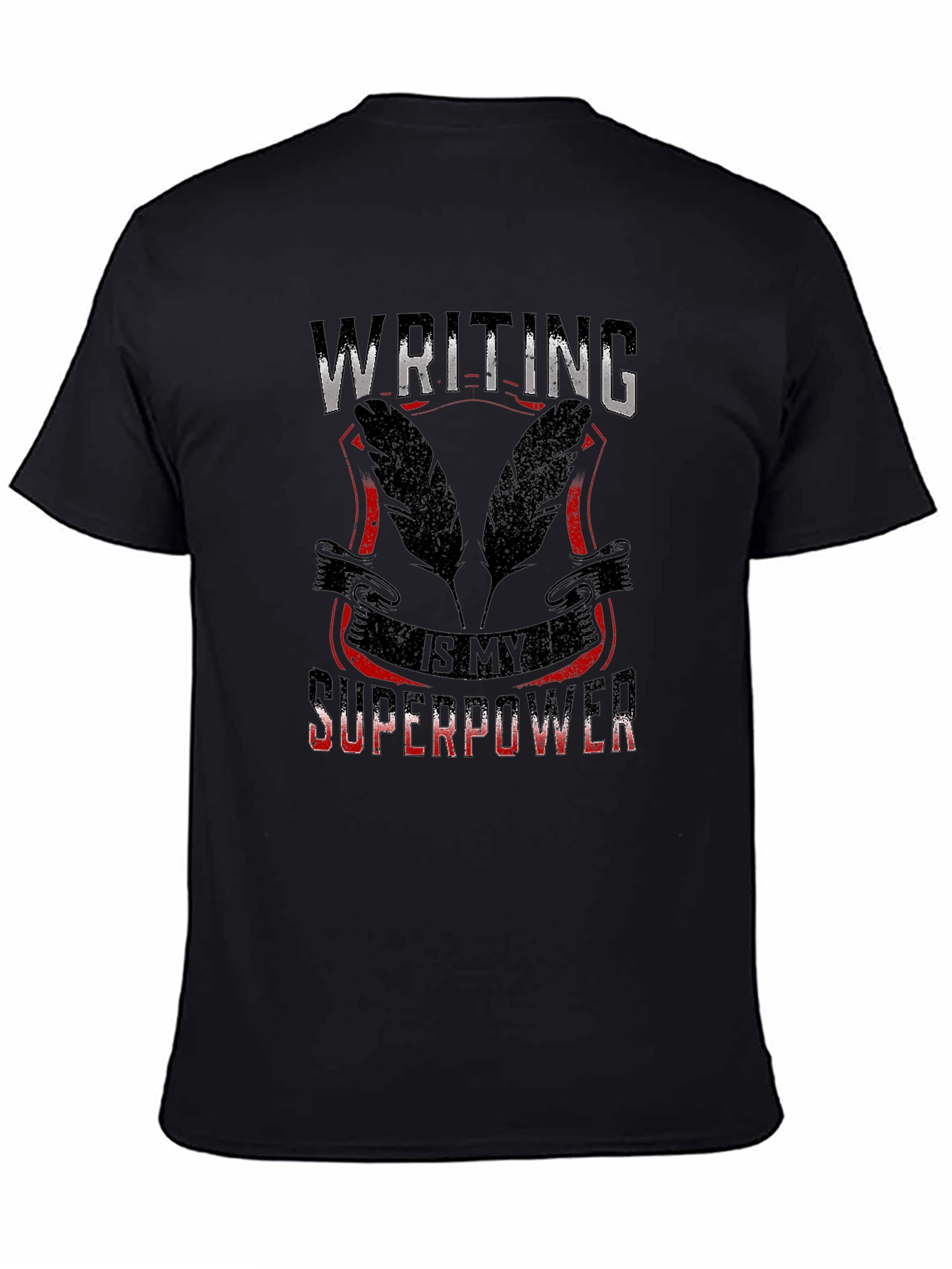 Writing is My Superpower Black T-Shirt