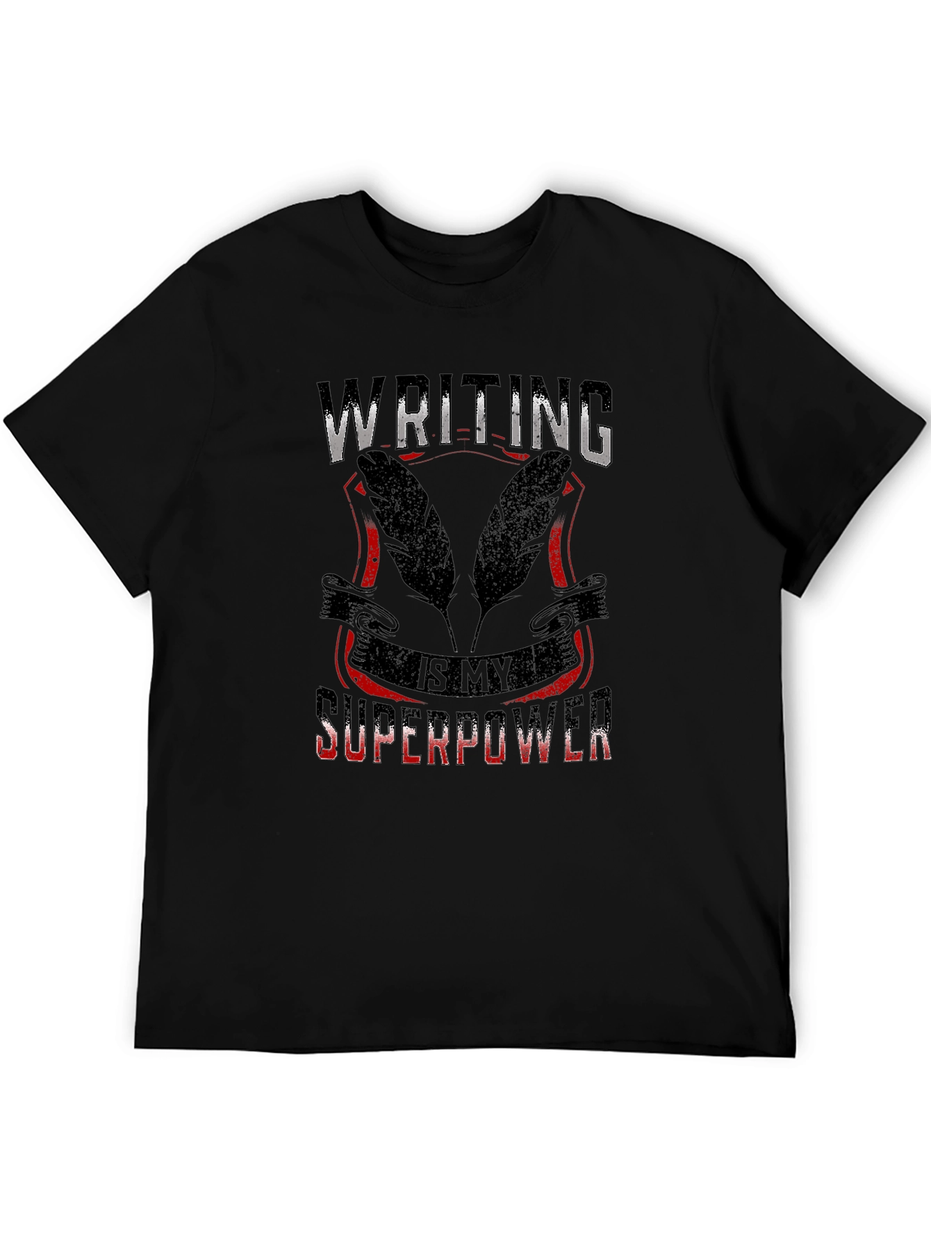 Writing is My Superpower Black T-Shirt