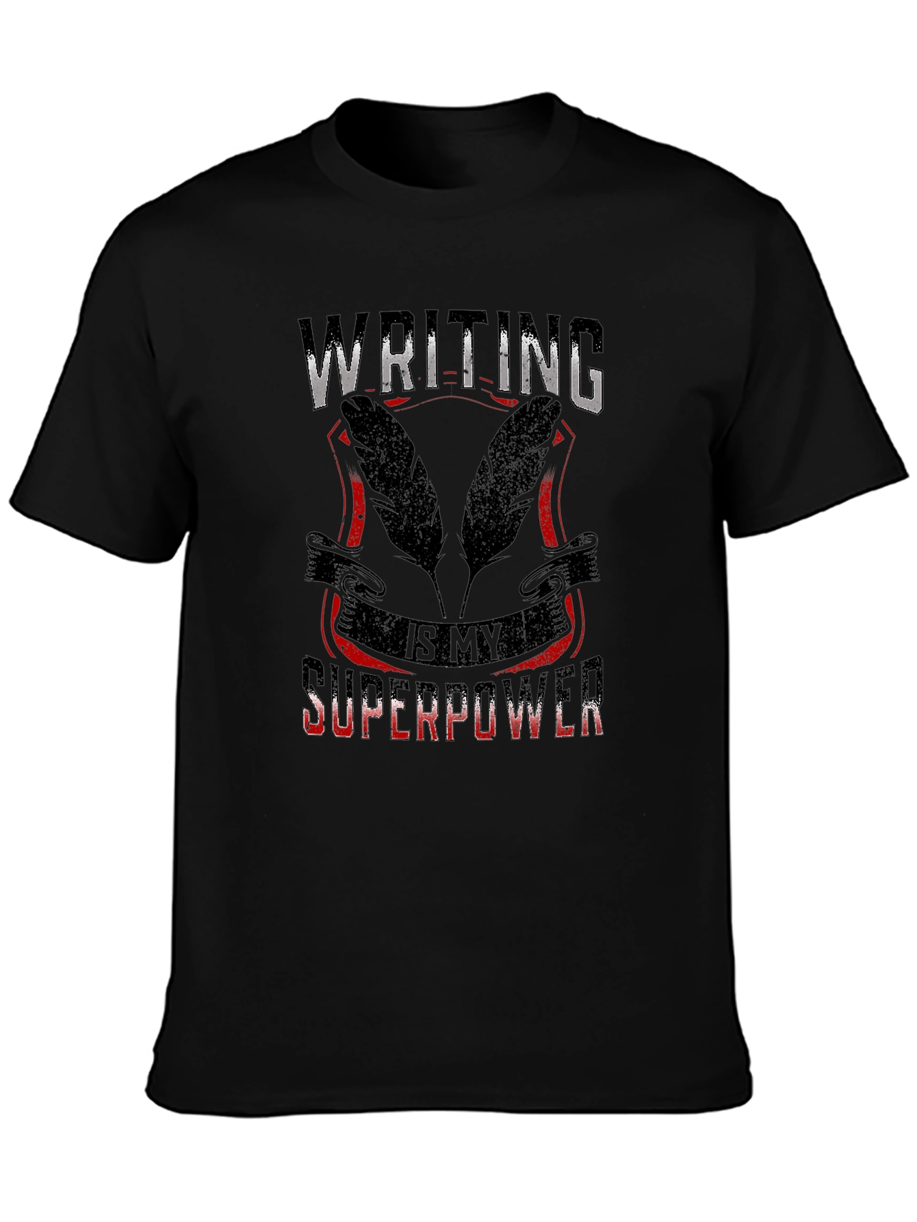 Writing is My Superpower Black T-Shirt