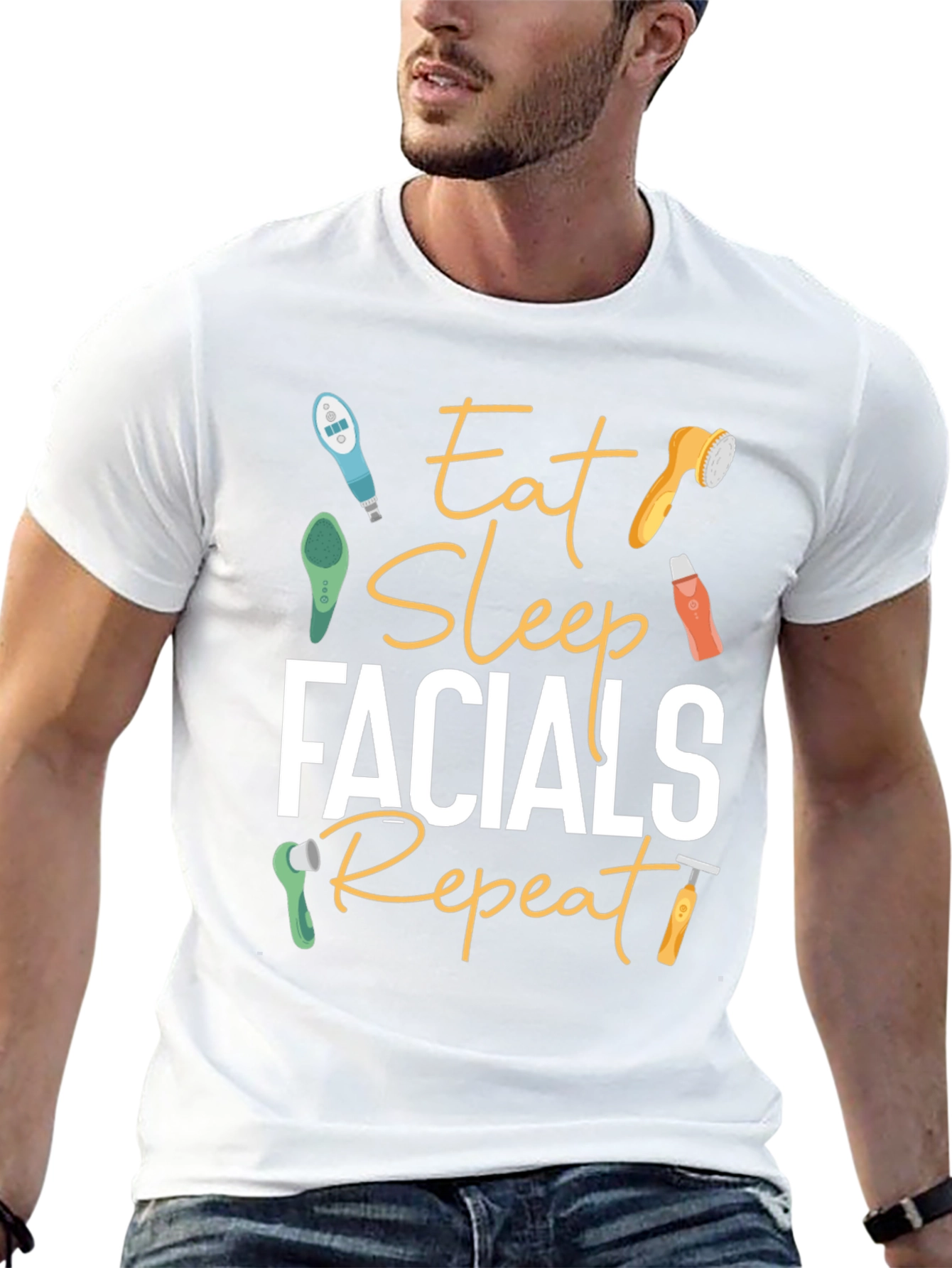 Eat Sleep Facials Repeat T-Shirt - Black