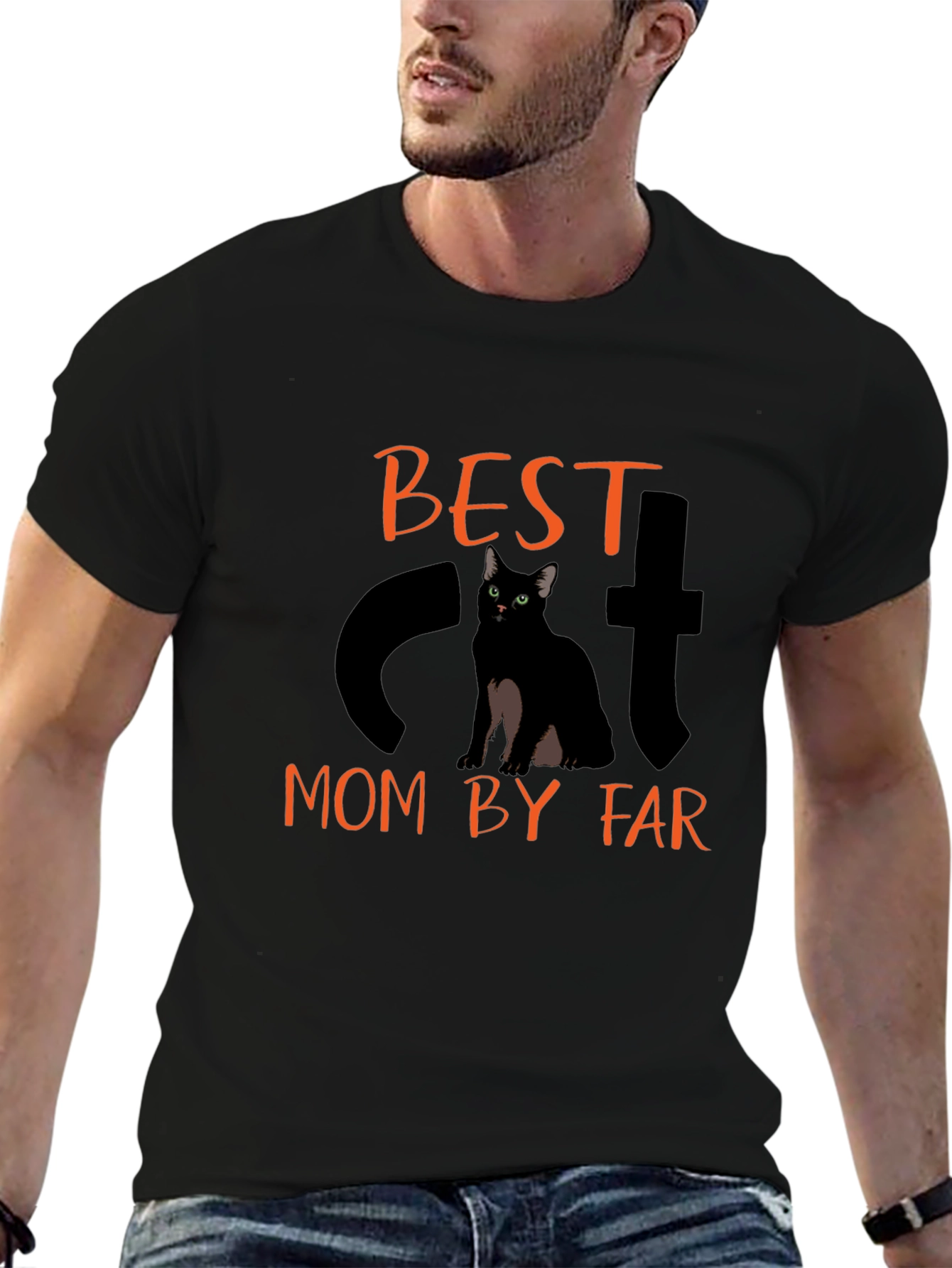 Best Cat Mom T-Shirt - Cute Black Cat Tee