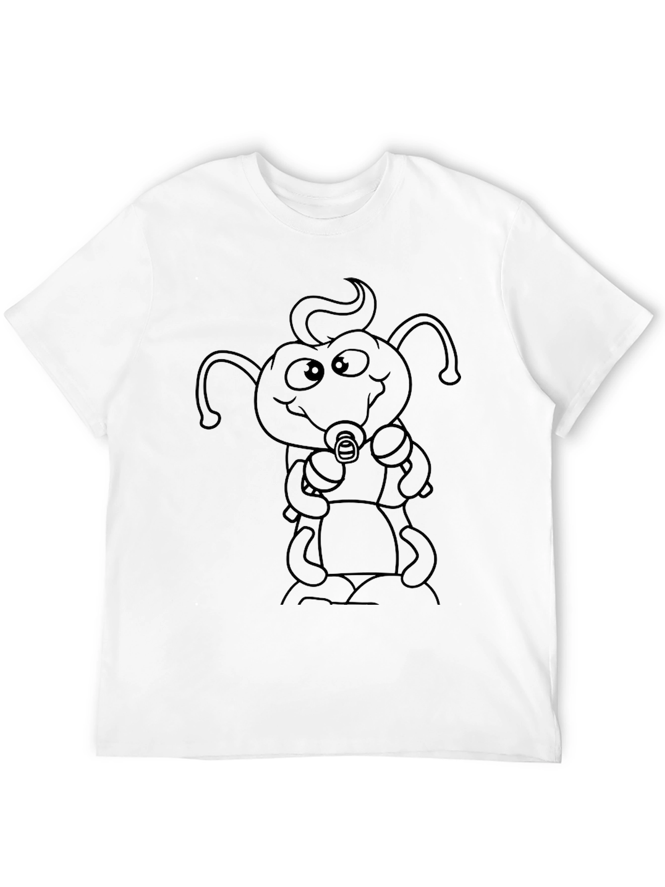 Cartoon Baby Bug Black T-Shirt