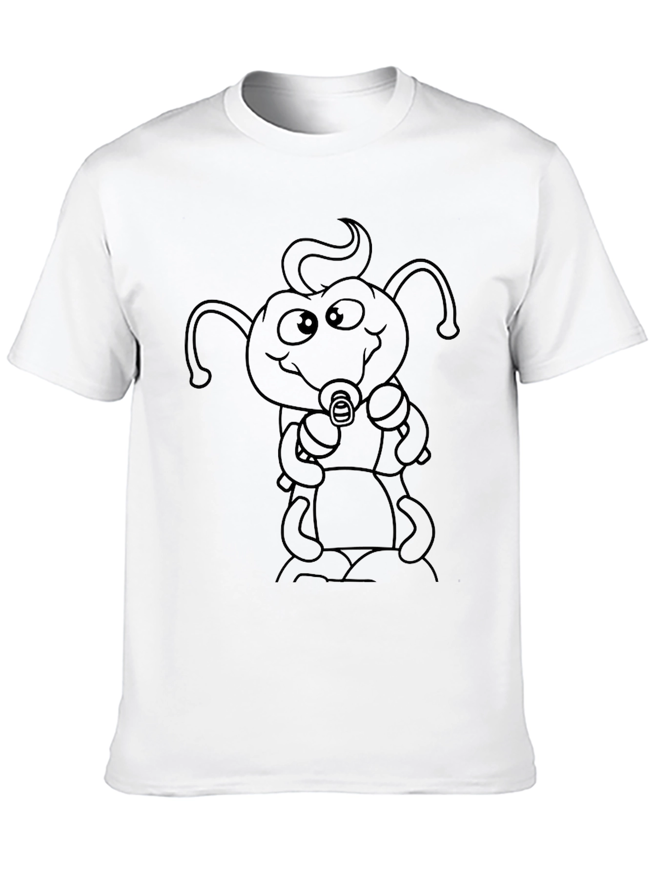 Cartoon Baby Bug Black T-Shirt
