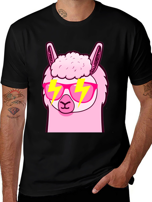 Cool Llama Graphic Tee - Stylish Black T-Shirt
