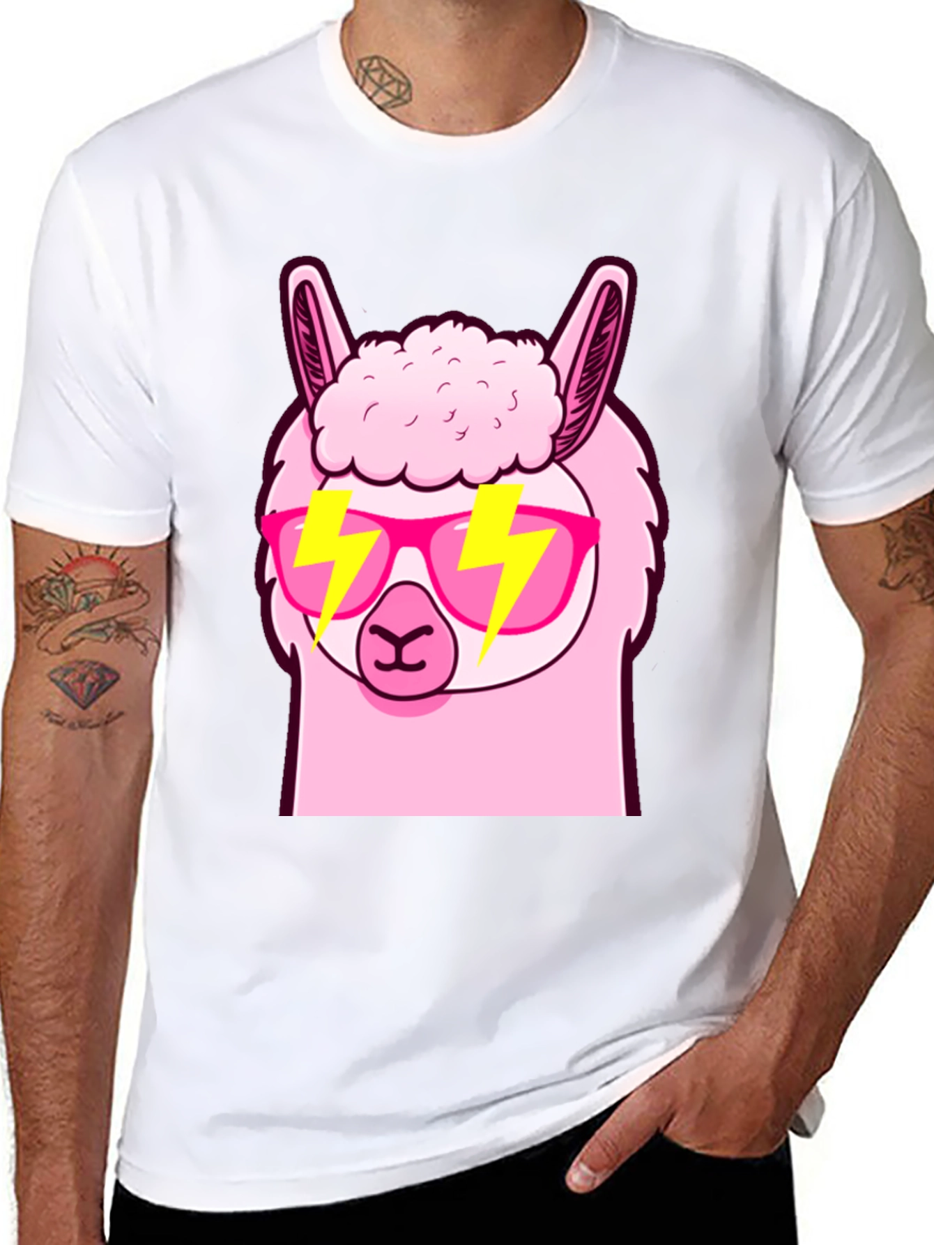 Cool Llama Graphic Tee - Stylish Black T-Shirt
