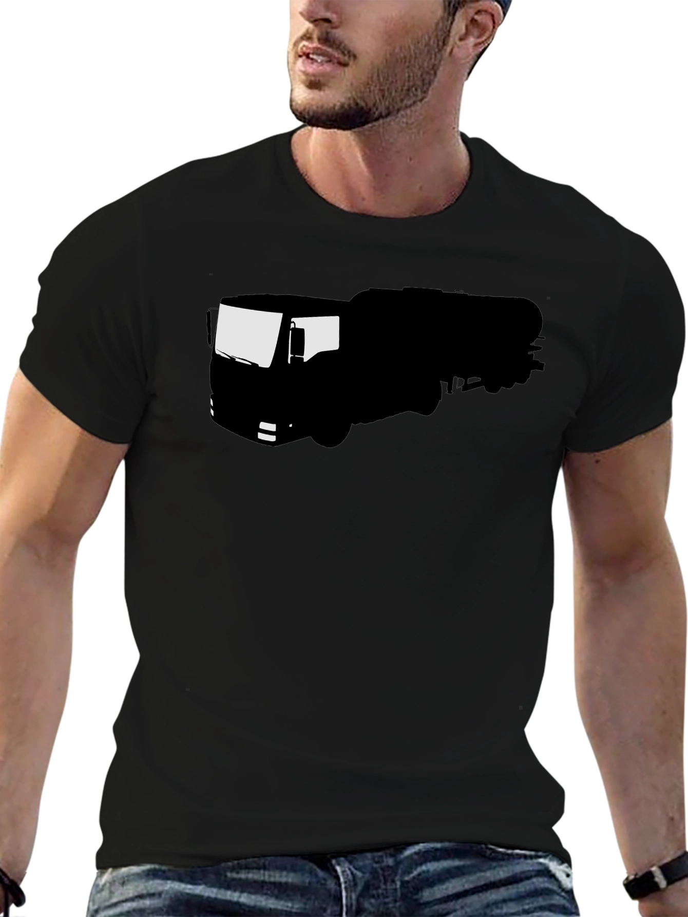Truck Silhouette Black T-Shirt