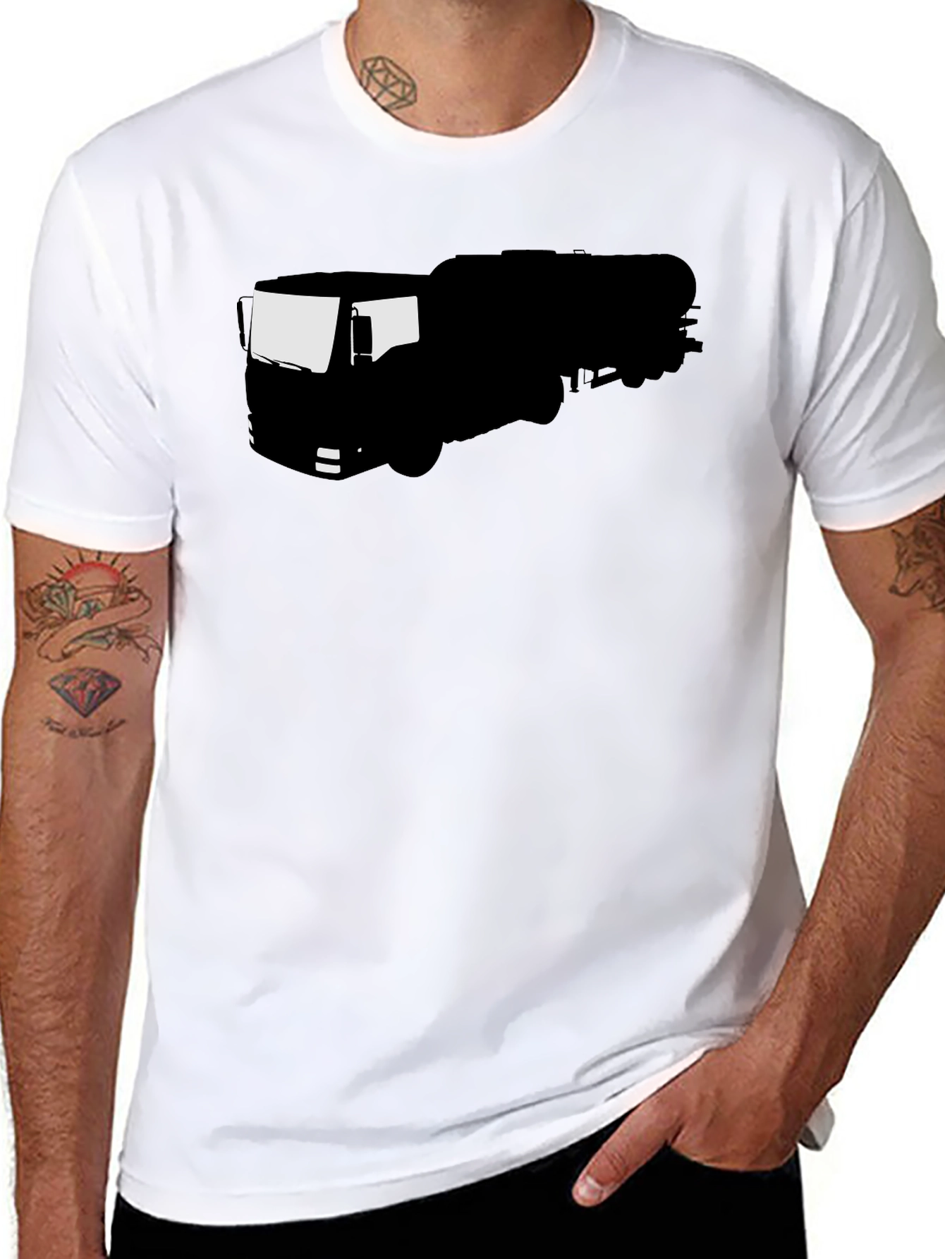 Truck Silhouette Black T-Shirt
