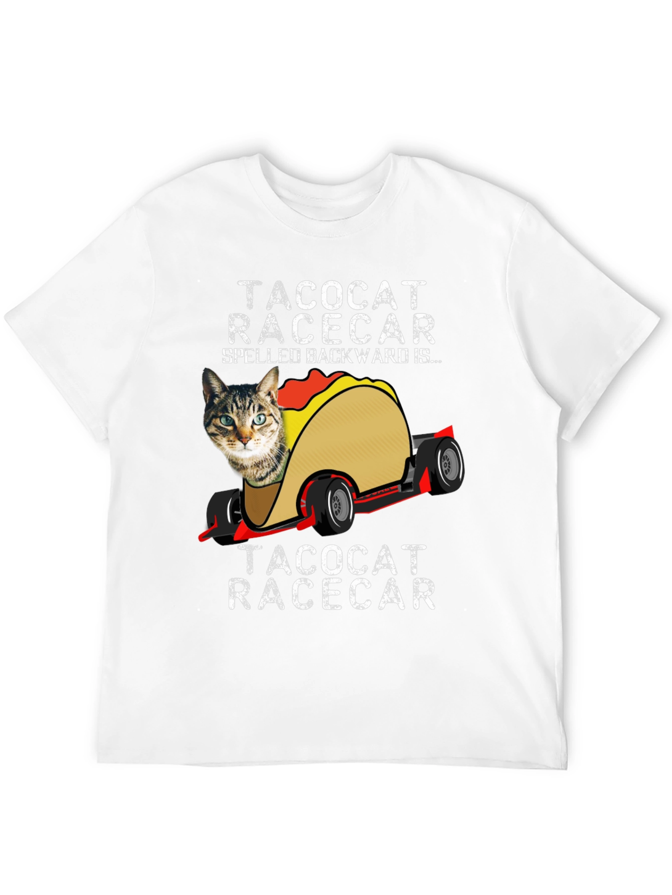 TacoCat Racecar T-Shirt Funny Palindrome Tee
