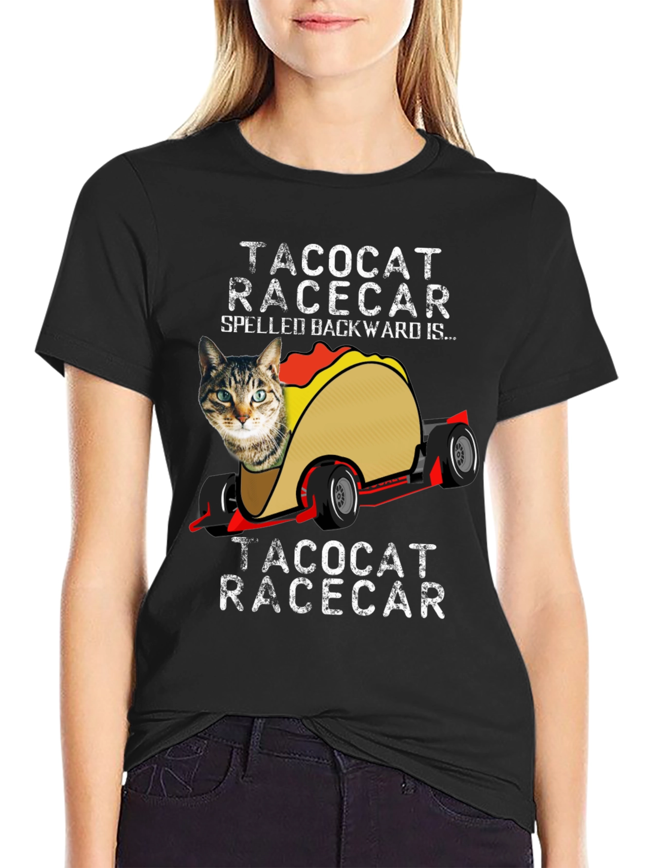 TacoCat Racecar T-Shirt Funny Palindrome Tee