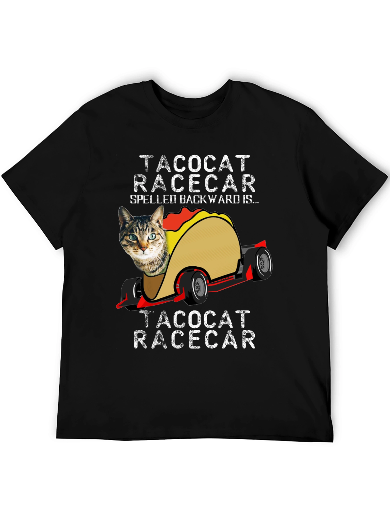 TacoCat Racecar T-Shirt Funny Palindrome Tee
