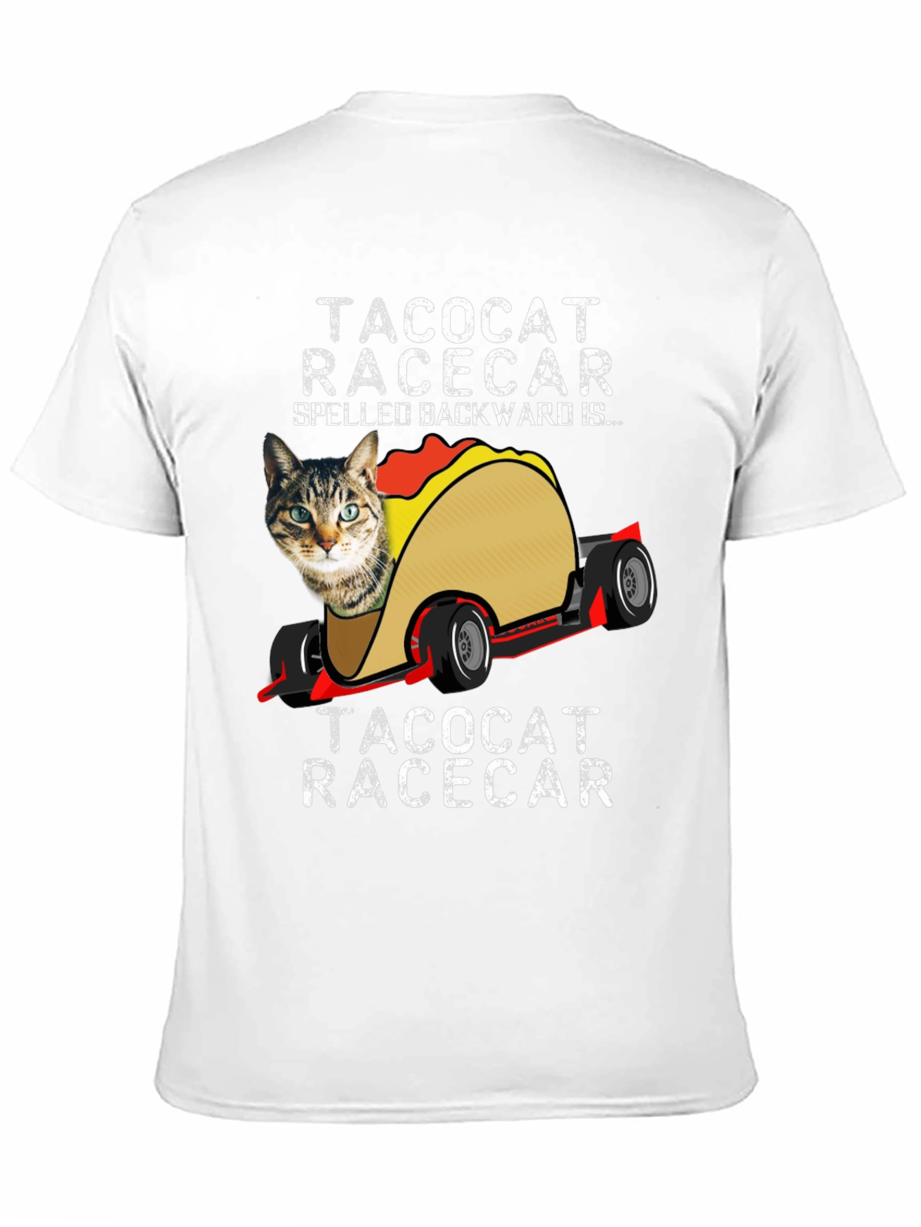 TacoCat Racecar T-Shirt Funny Palindrome Tee