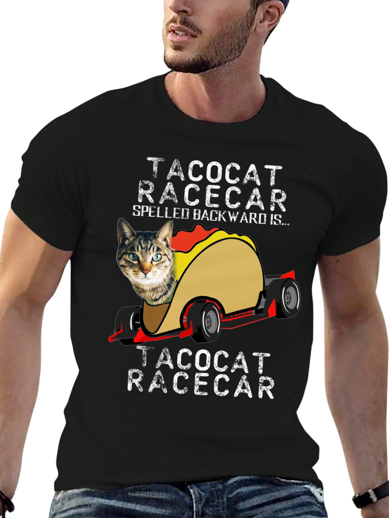 TacoCat Racecar T-Shirt Funny Palindrome Tee