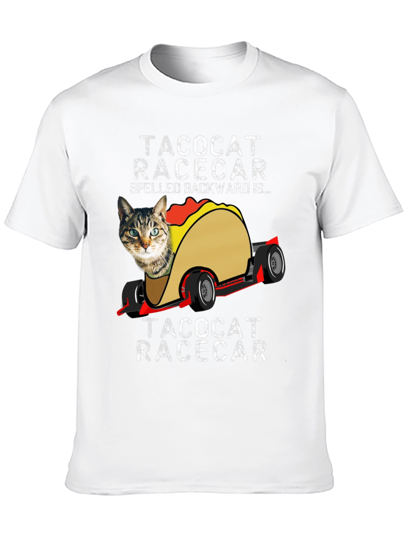 TacoCat Racecar T-Shirt Funny Palindrome Tee