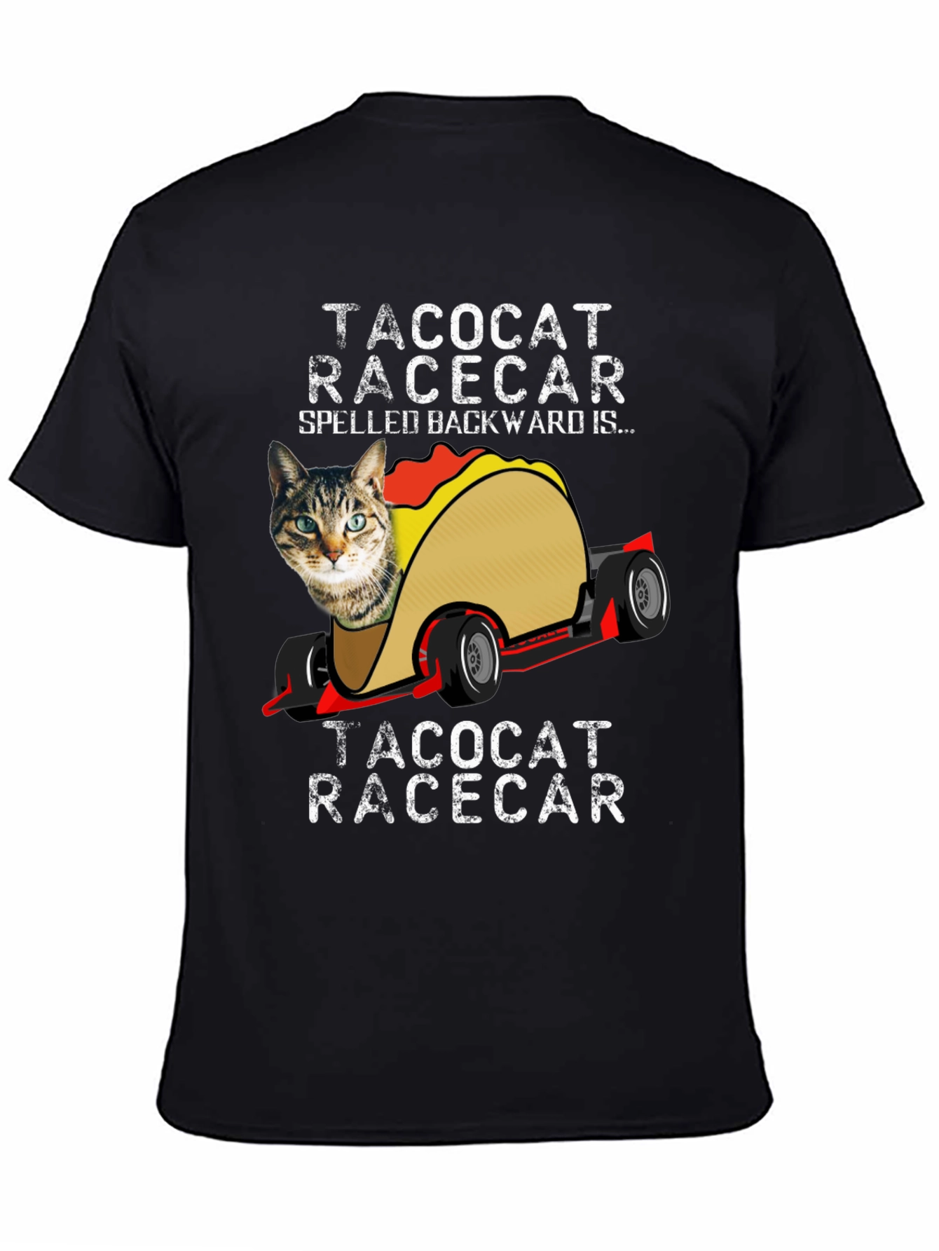 TacoCat Racecar T-Shirt Funny Palindrome Tee